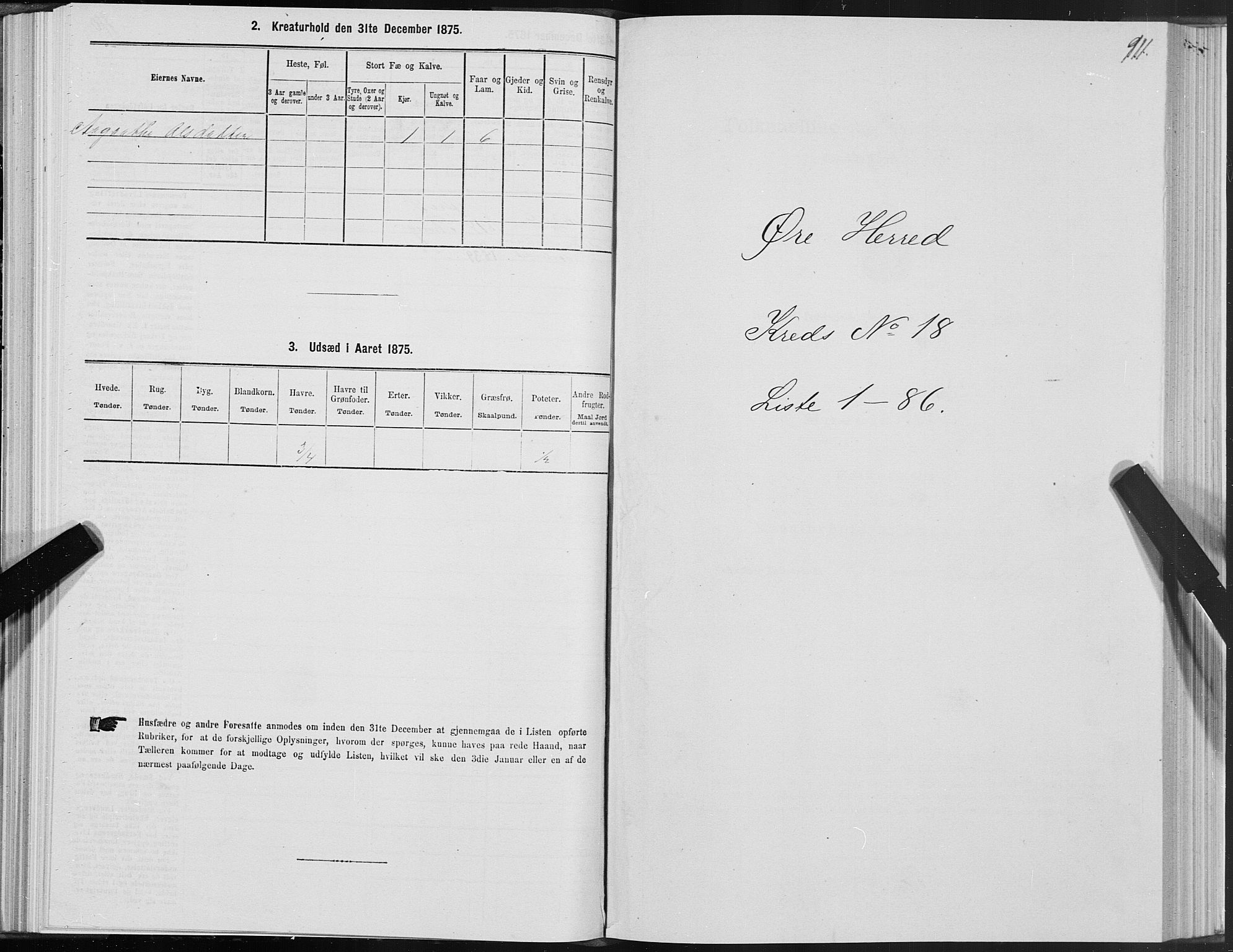 SAT, Folketelling 1875 for 1560P Tingvoll prestegjeld, 1875, s. 7111