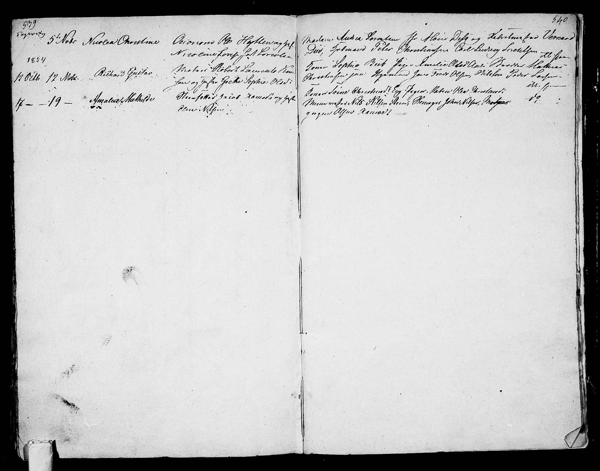 Tønsberg kirkebøker, AV/SAKO-A-330/G/Ga/L0002: Klokkerbok nr. 2, 1827-1854, s. 539-540