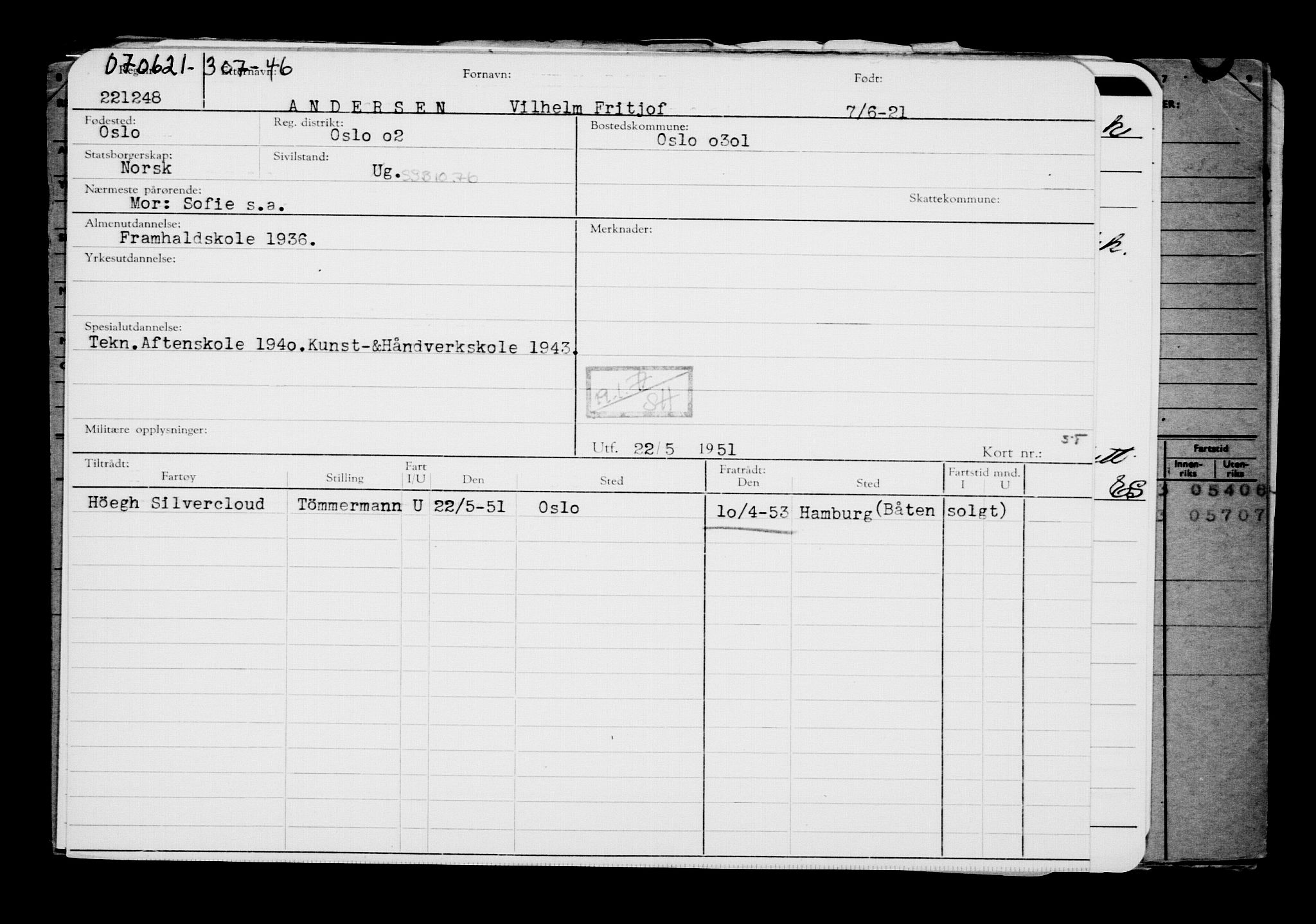 Direktoratet for sjømenn, AV/RA-S-3545/G/Gb/L0194: Hovedkort, 1921, s. 478