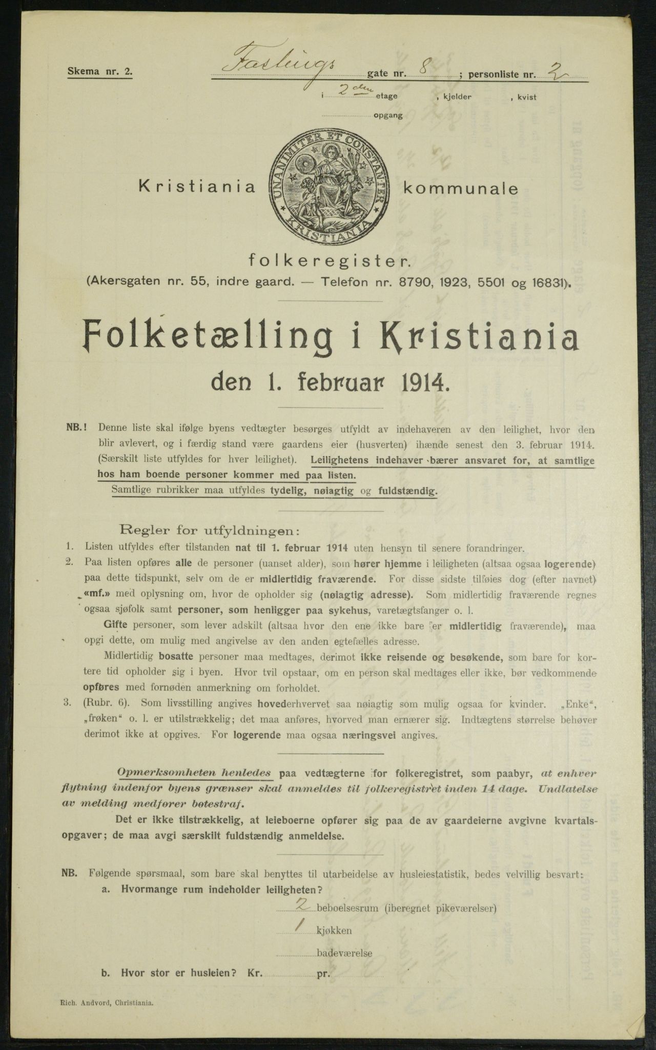 OBA, Kommunal folketelling 1.2.1914 for Kristiania, 1914, s. 23822