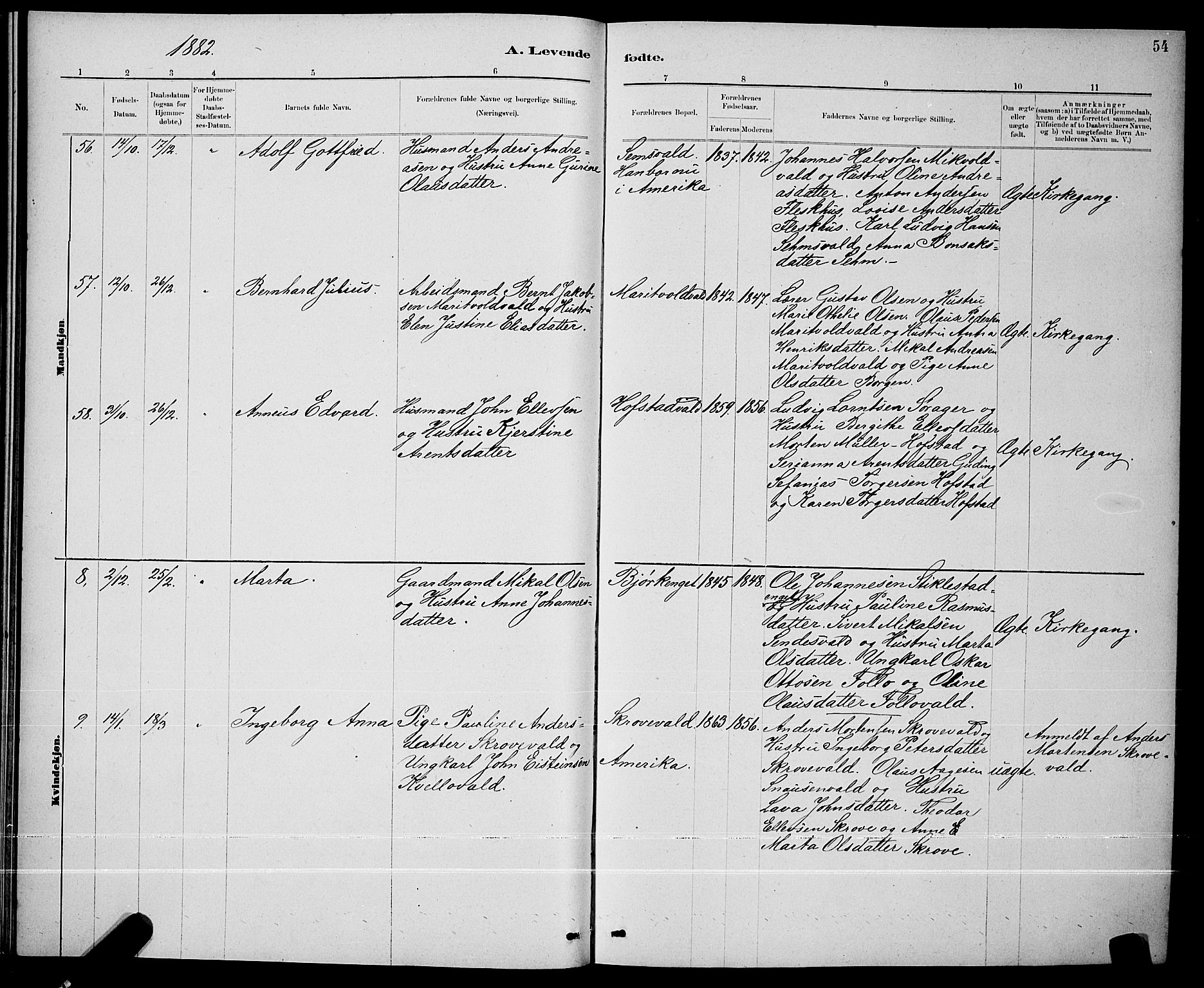 Ministerialprotokoller, klokkerbøker og fødselsregistre - Nord-Trøndelag, SAT/A-1458/723/L0256: Klokkerbok nr. 723C04, 1879-1890, s. 54