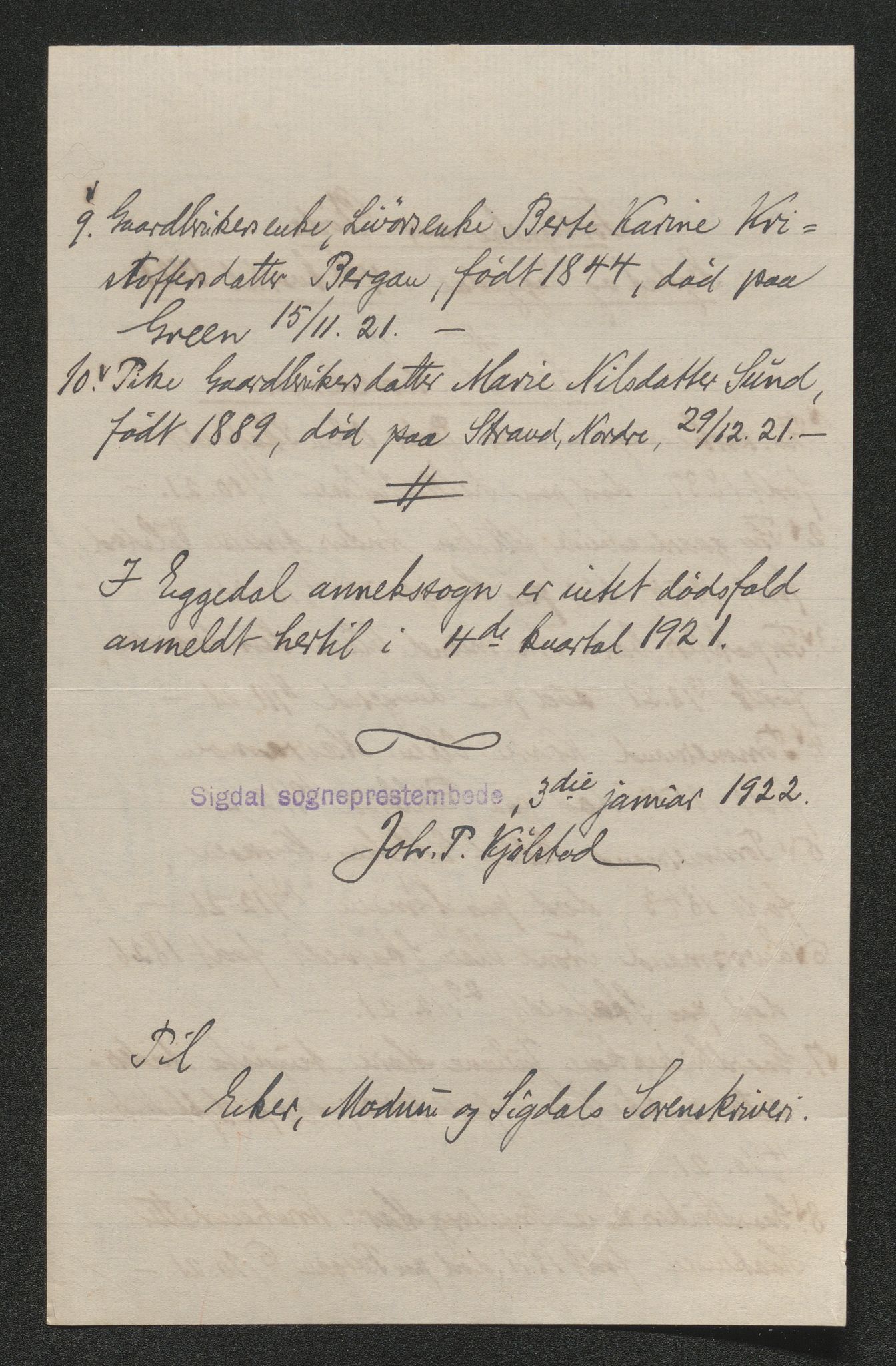 Eiker, Modum og Sigdal sorenskriveri, AV/SAKO-A-123/H/Ha/Hab/L0040: Dødsfallsmeldinger, 1920-1921, s. 1191
