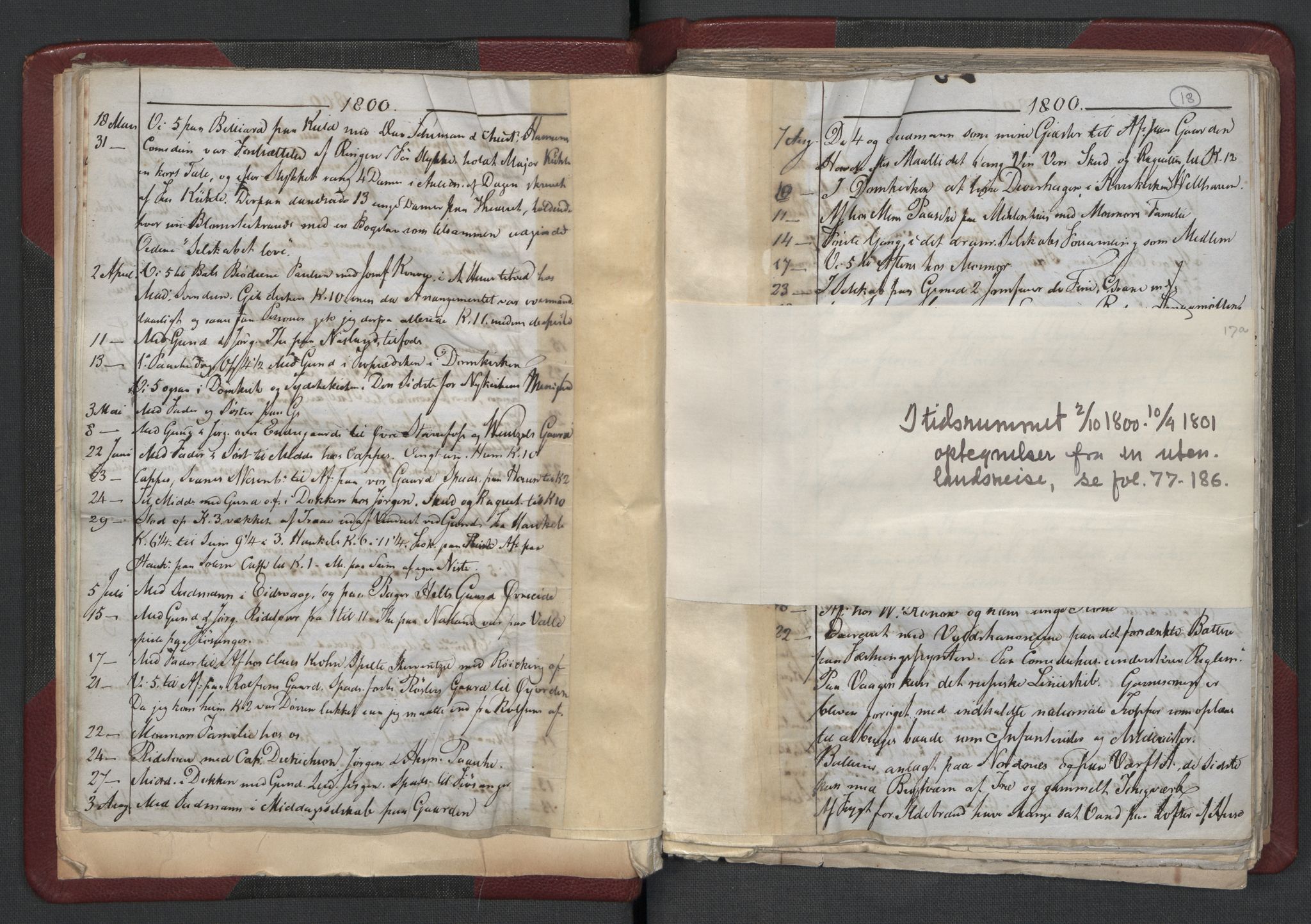 Meltzer, Fredrik, AV/RA-PA-0028/F/L0001: Dagbok for årene 1796-1808, 1811, 1817, 1796-1817, s. 17b-18a