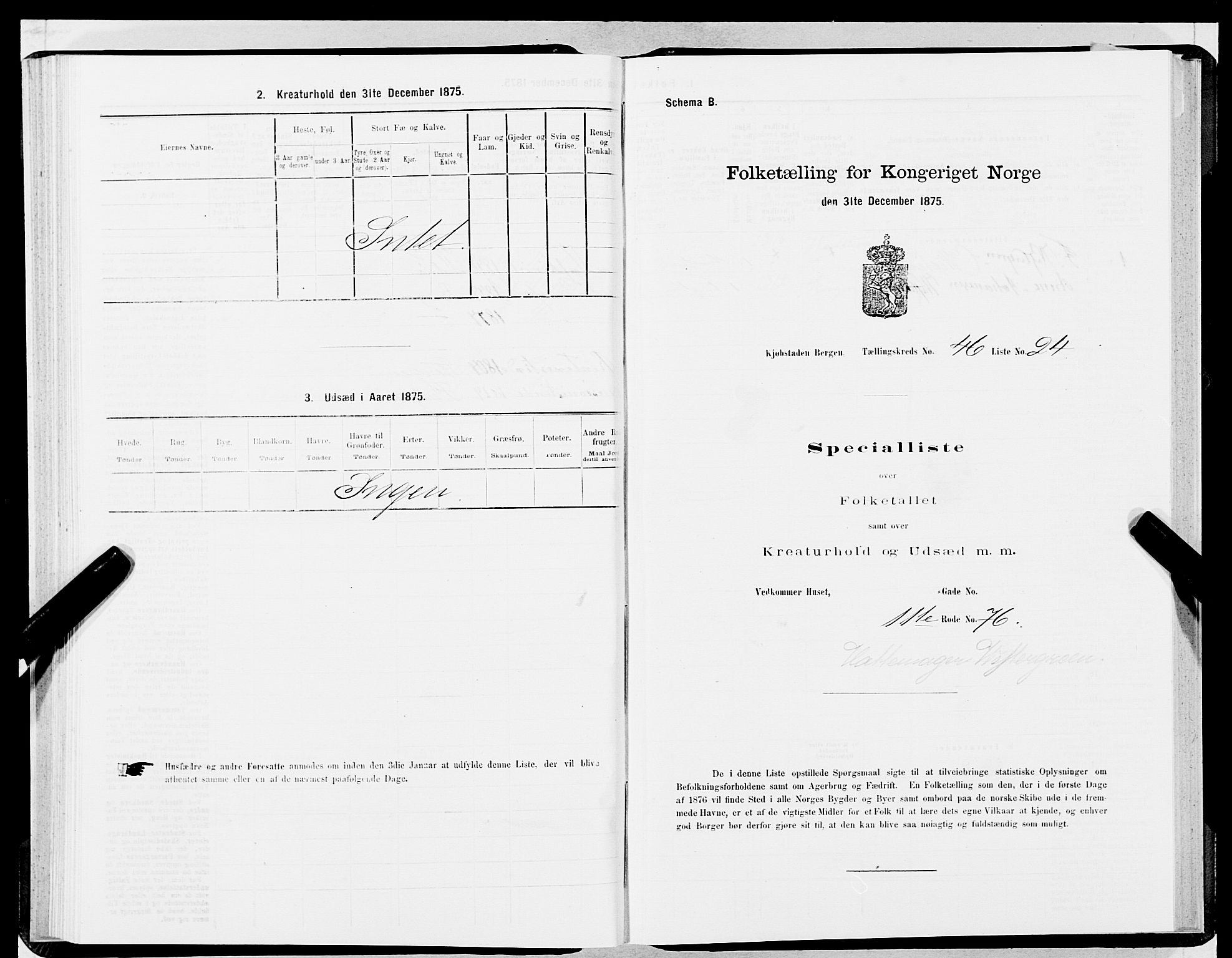 SAB, Folketelling 1875 for 1301 Bergen kjøpstad, 1875, s. 2431