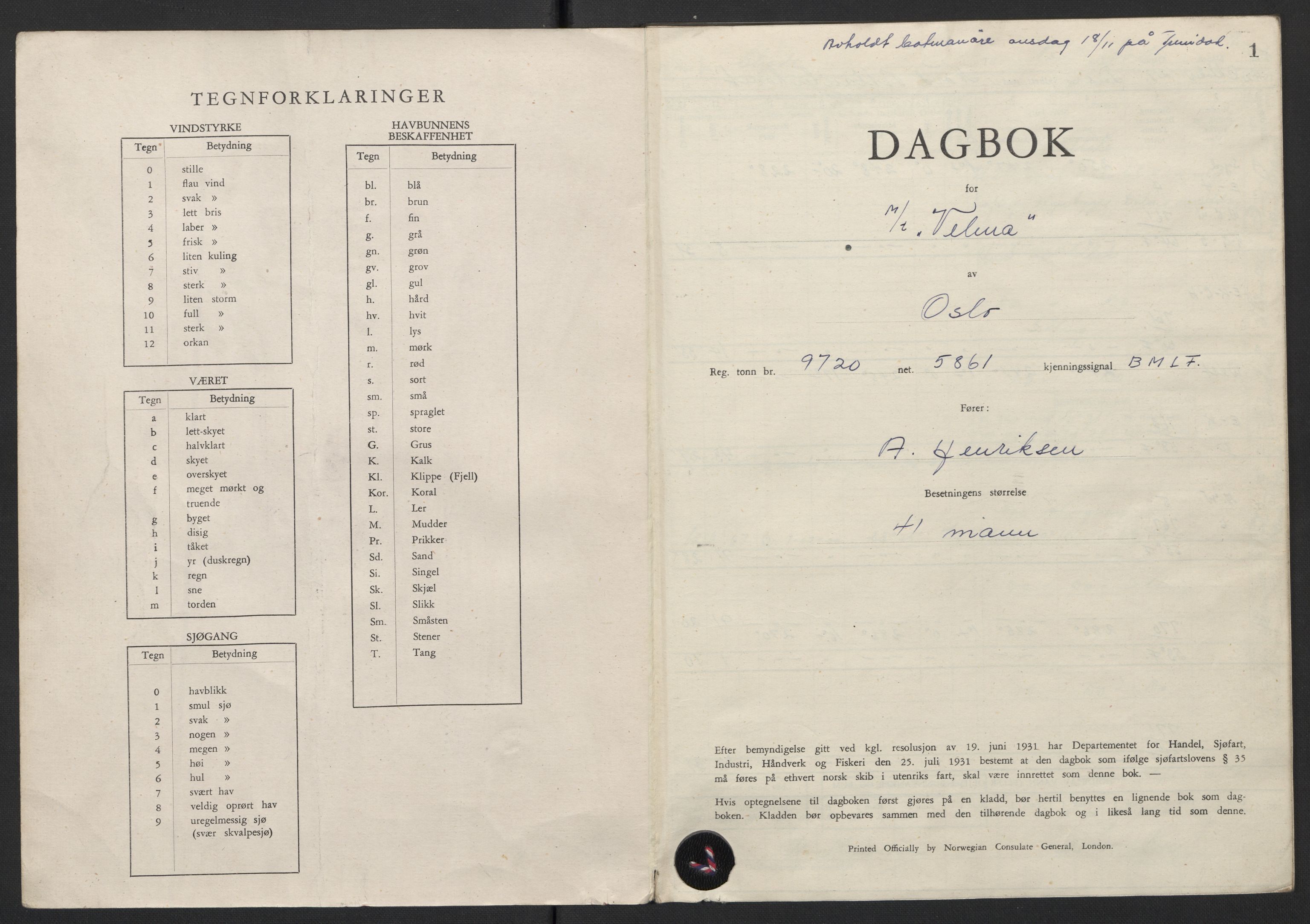 Nortraship, Skipsdagbøker, RA/S-2168/F/L0186/0006: Boknr. 920 - 926 / Boknr. 925 Velma, 1942