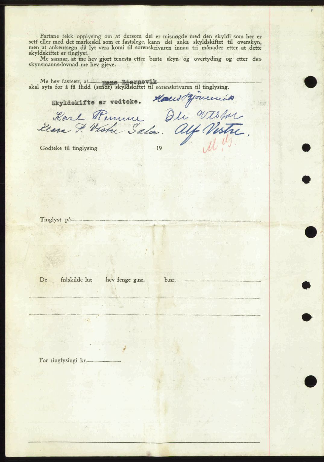 Nordre Sunnmøre sorenskriveri, AV/SAT-A-0006/1/2/2C/2Ca: Pantebok nr. A25, 1947-1947, Dagboknr: 1717/1947