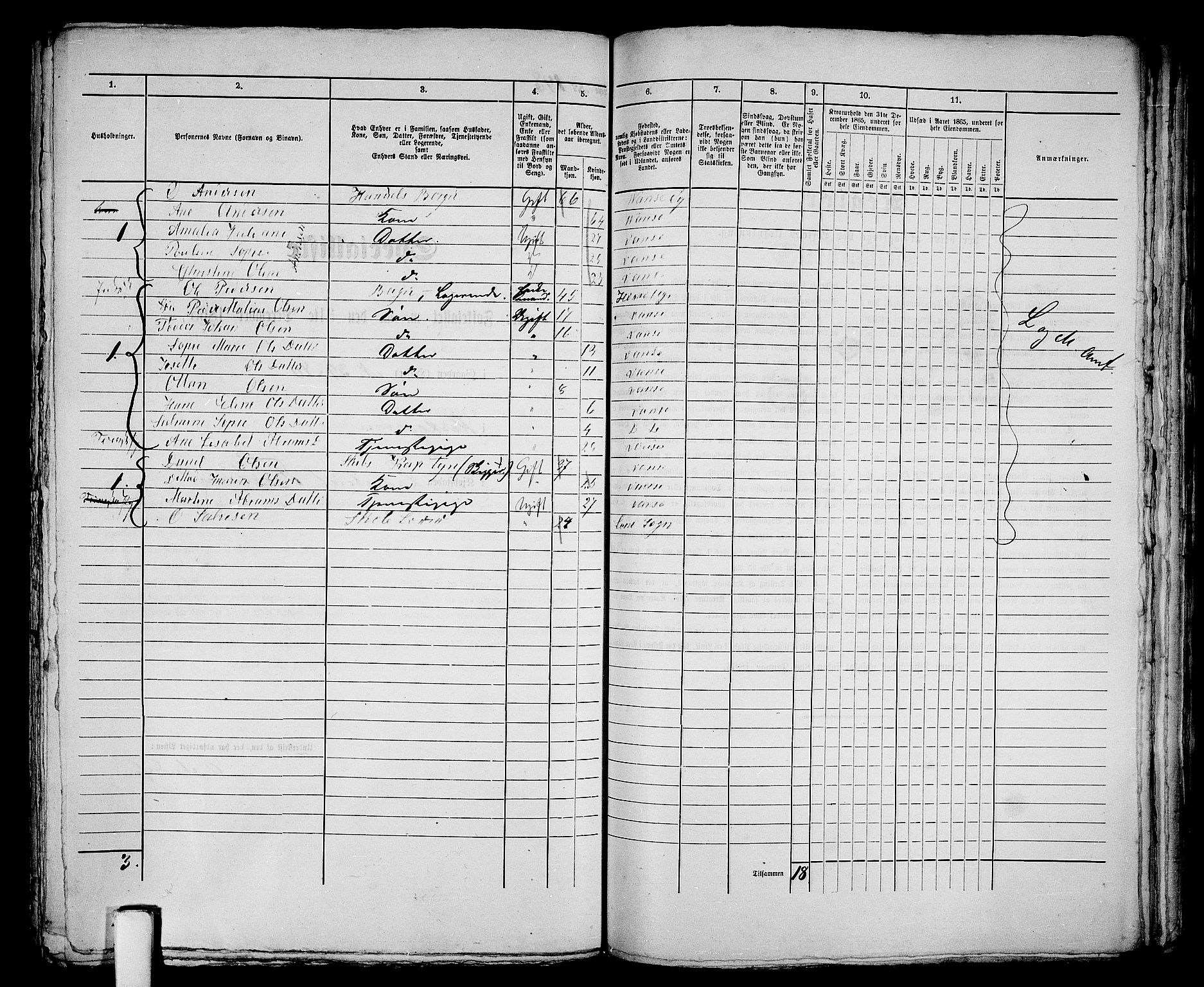 RA, Folketelling 1865 for 1003B Vanse prestegjeld, Farsund ladested, 1865, s. 303