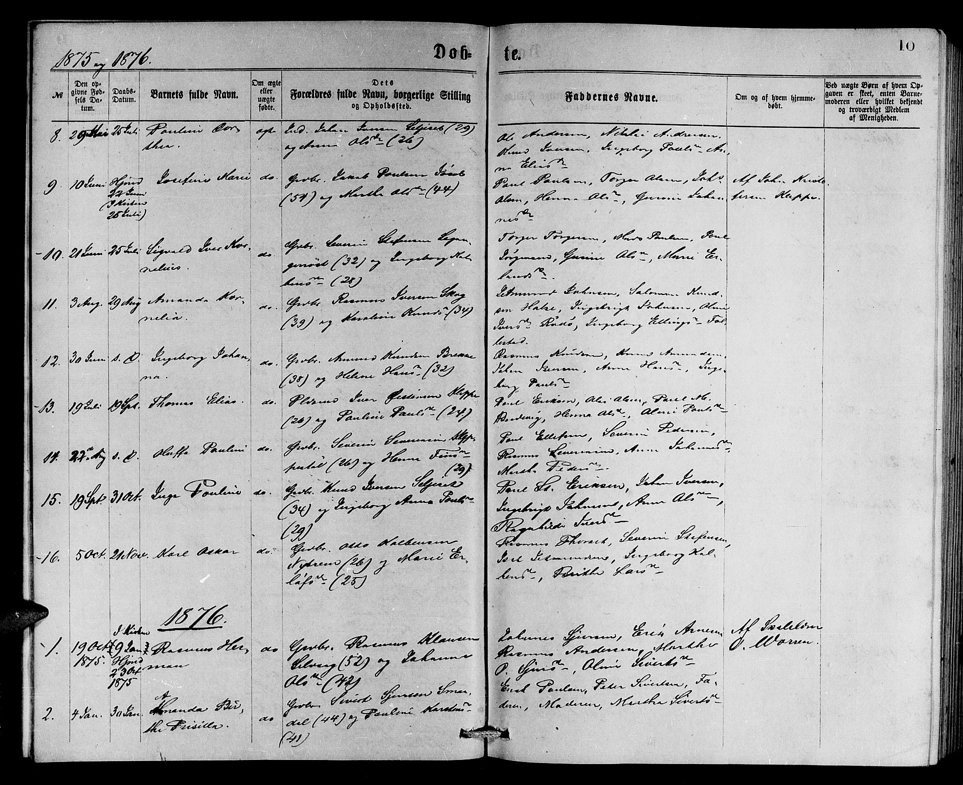 Ministerialprotokoller, klokkerbøker og fødselsregistre - Møre og Romsdal, AV/SAT-A-1454/508/L0094: Ministerialbok nr. 508A01, 1873-1886, s. 10