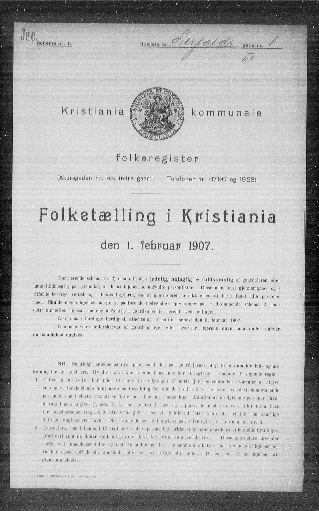OBA, Kommunal folketelling 1.2.1907 for Kristiania kjøpstad, 1907, s. 29228