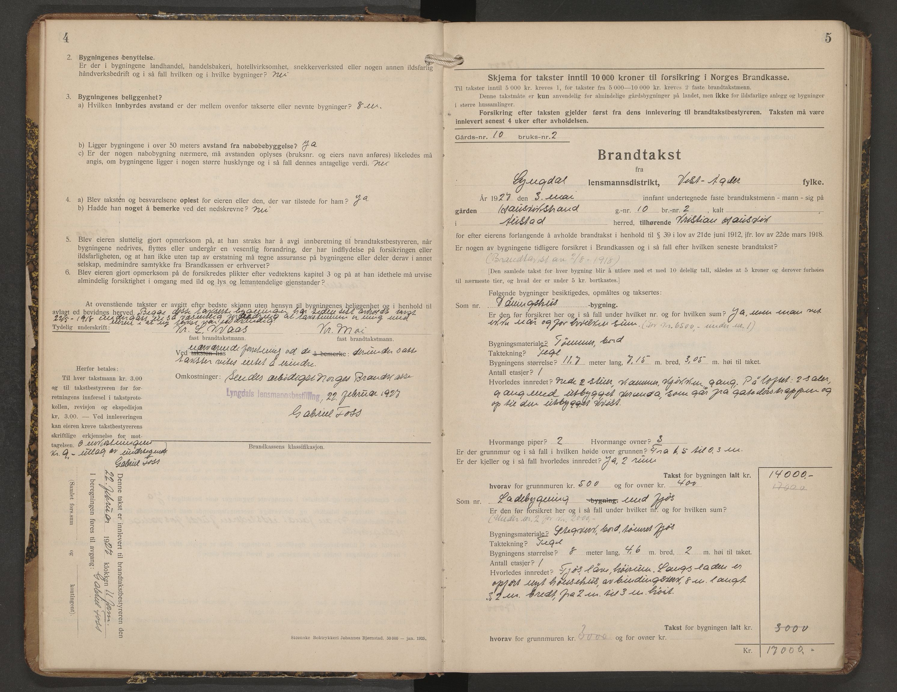 Norges Brannkasse Lyngdal, AV/SAK-2241-0036/F/Fa/L0003: Branntakstprotokoll nr. 3, 1927-1931