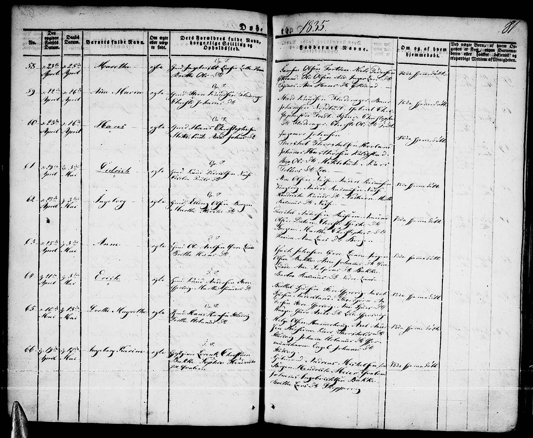 Tysnes sokneprestembete, AV/SAB-A-78601/H/Haa: Ministerialbok nr. A 8, 1826-1837, s. 81