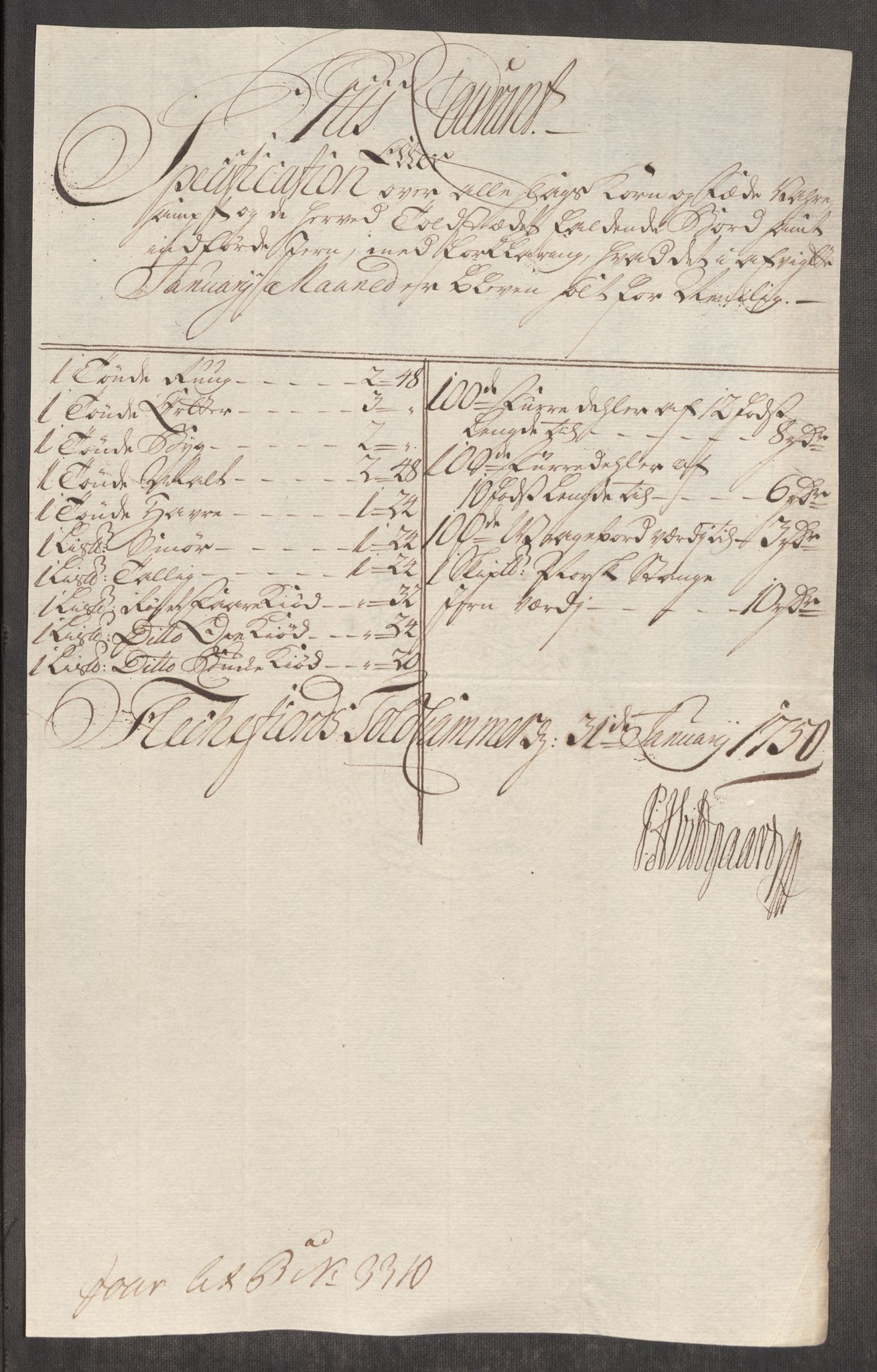 Rentekammeret inntil 1814, Realistisk ordnet avdeling, AV/RA-EA-4070/Oe/L0004: [Ø1]: Priskuranter, 1749-1752, s. 426