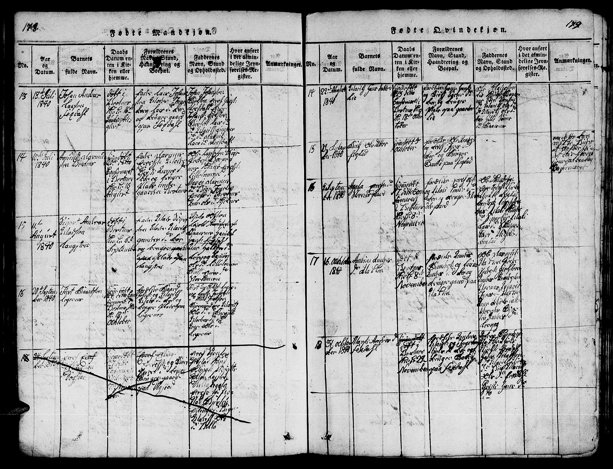 Ministerialprotokoller, klokkerbøker og fødselsregistre - Møre og Romsdal, AV/SAT-A-1454/539/L0535: Klokkerbok nr. 539C01, 1818-1842, s. 178-179