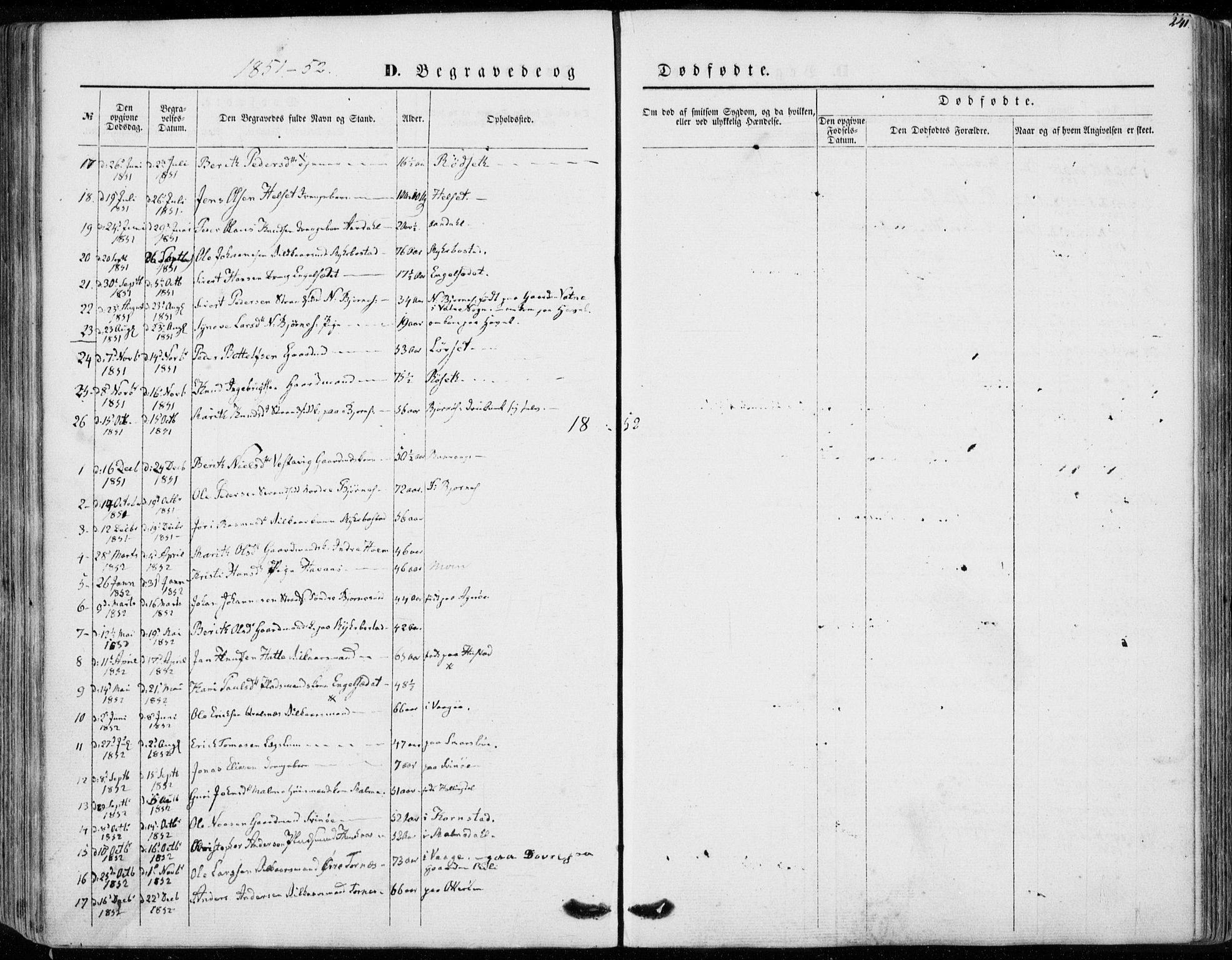 Ministerialprotokoller, klokkerbøker og fødselsregistre - Møre og Romsdal, AV/SAT-A-1454/565/L0748: Ministerialbok nr. 565A02, 1845-1872, s. 241
