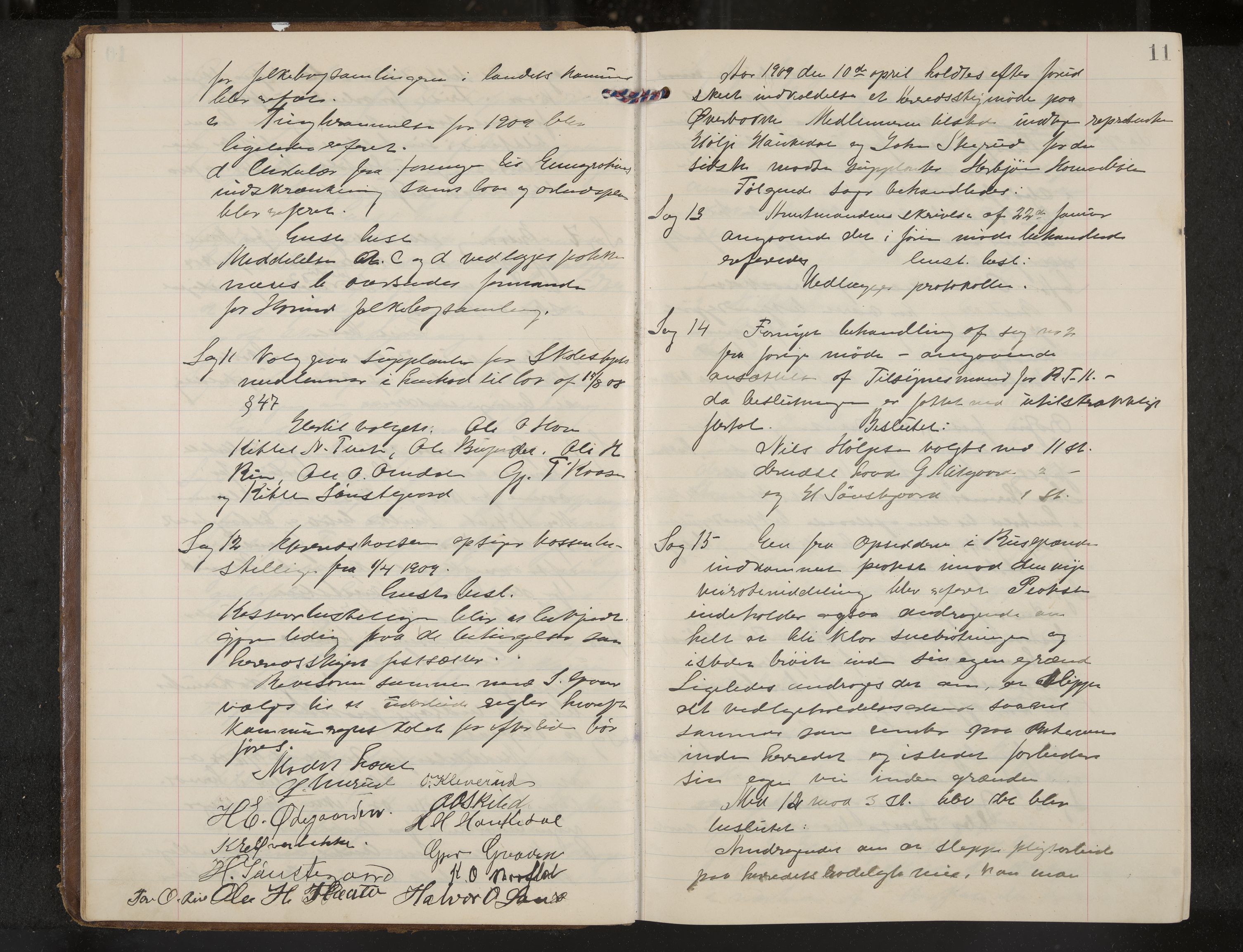 Hovin formannskap og sentraladministrasjon, IKAK/0825021/A/L0002: Møtebok, 1908-1920, s. 11