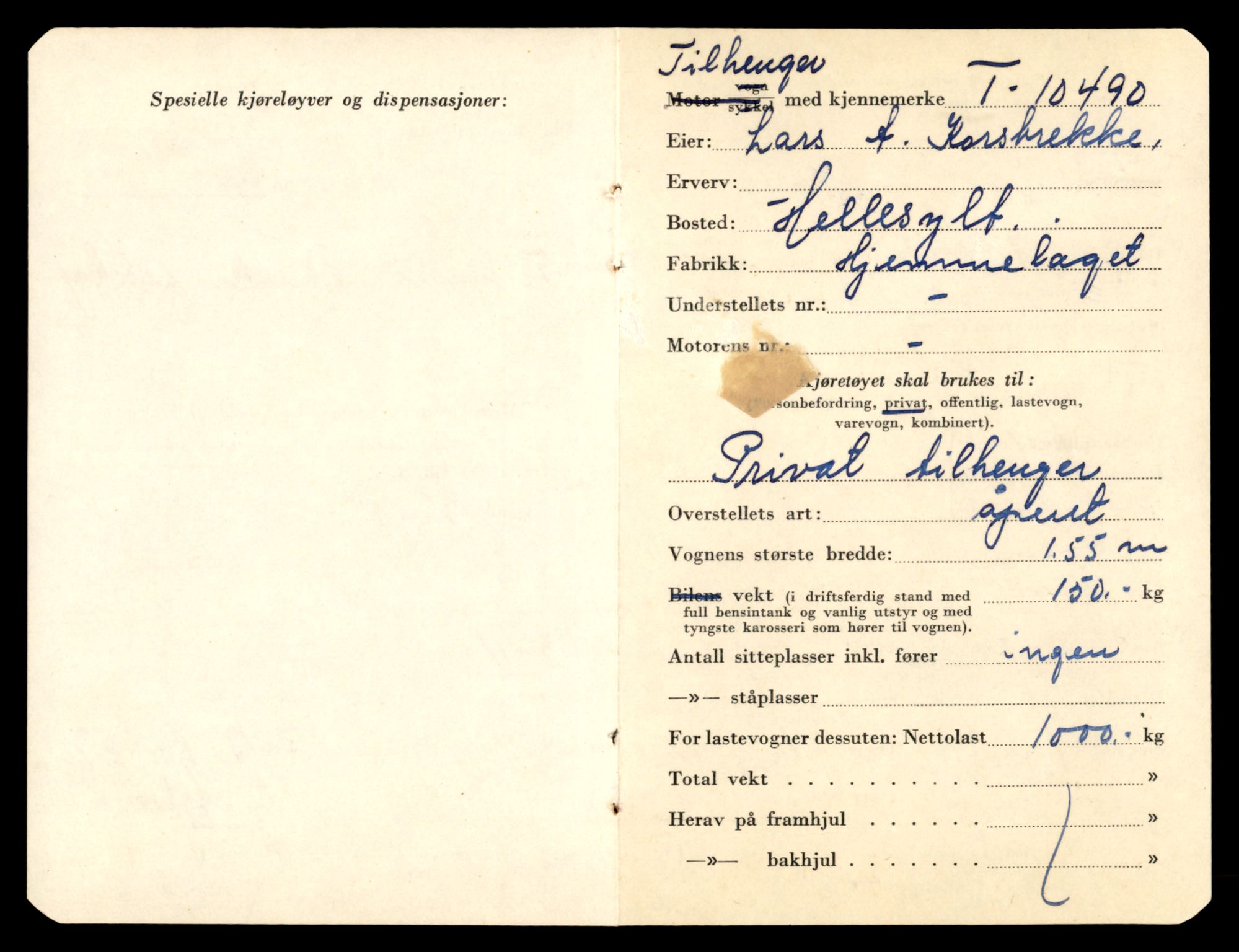 Møre og Romsdal vegkontor - Ålesund trafikkstasjon, AV/SAT-A-4099/F/Fe/L0021: Registreringskort for kjøretøy T 10471 - T 10583, 1927-1998, s. 499