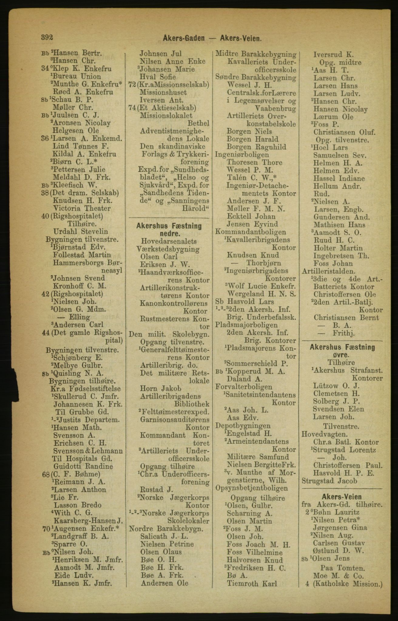 Kristiania/Oslo adressebok, PUBL/-, 1888, s. 392