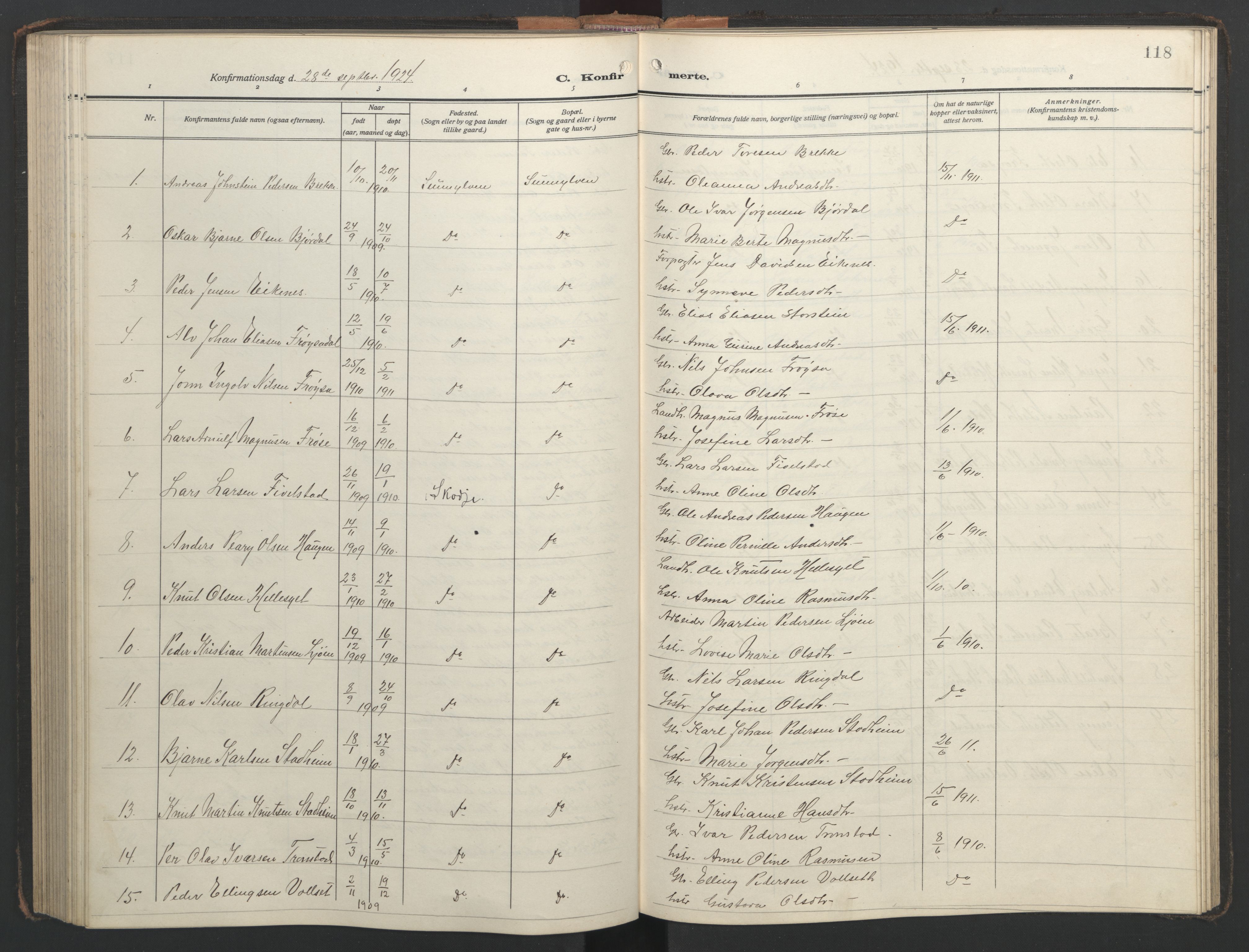 Ministerialprotokoller, klokkerbøker og fødselsregistre - Møre og Romsdal, AV/SAT-A-1454/517/L0232: Klokkerbok nr. 517C05, 1910-1946, s. 118