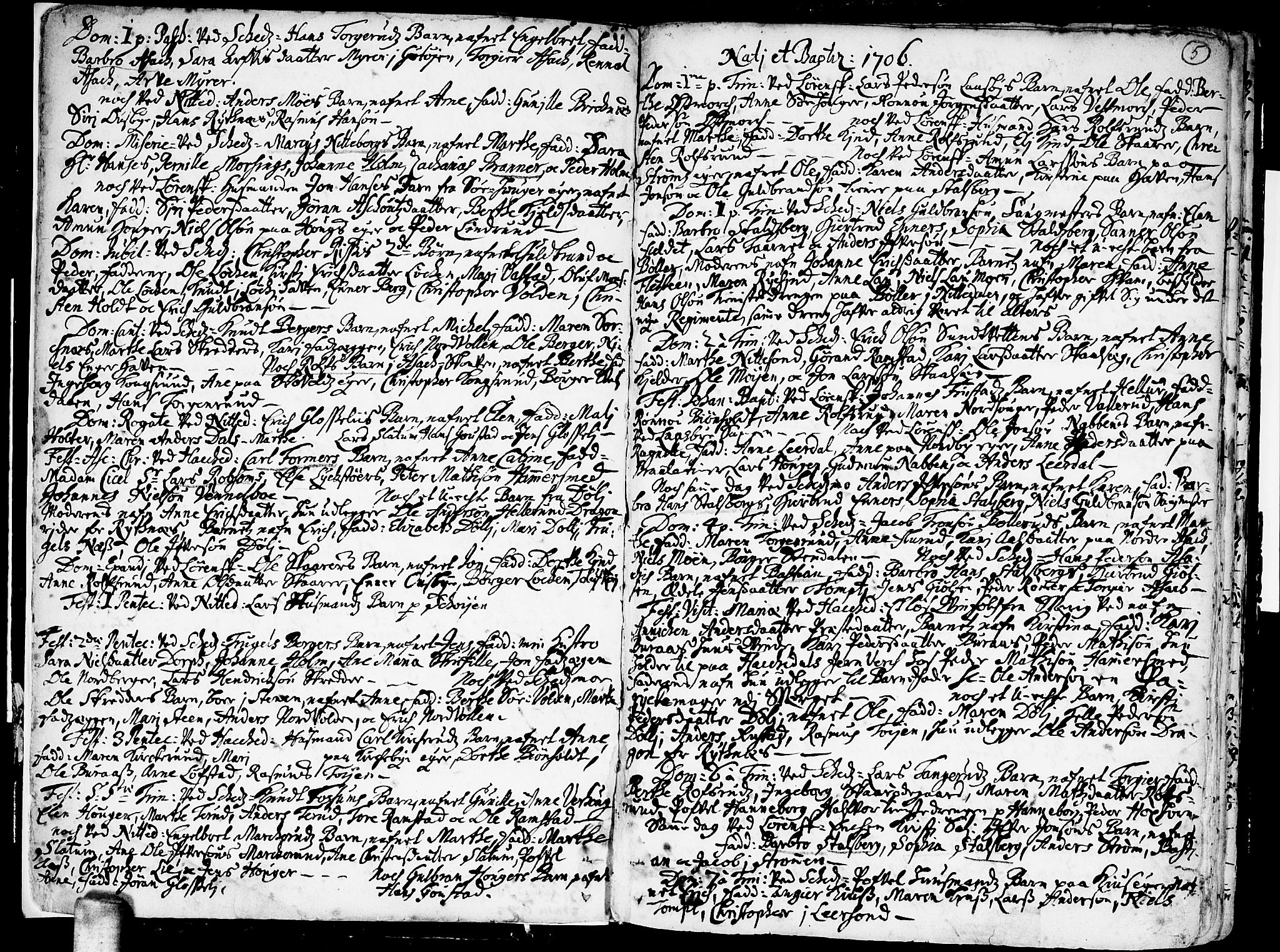 Skedsmo prestekontor Kirkebøker, SAO/A-10033a/F/Fa/L0001: Ministerialbok nr. I 1, 1706-1715, s. 5