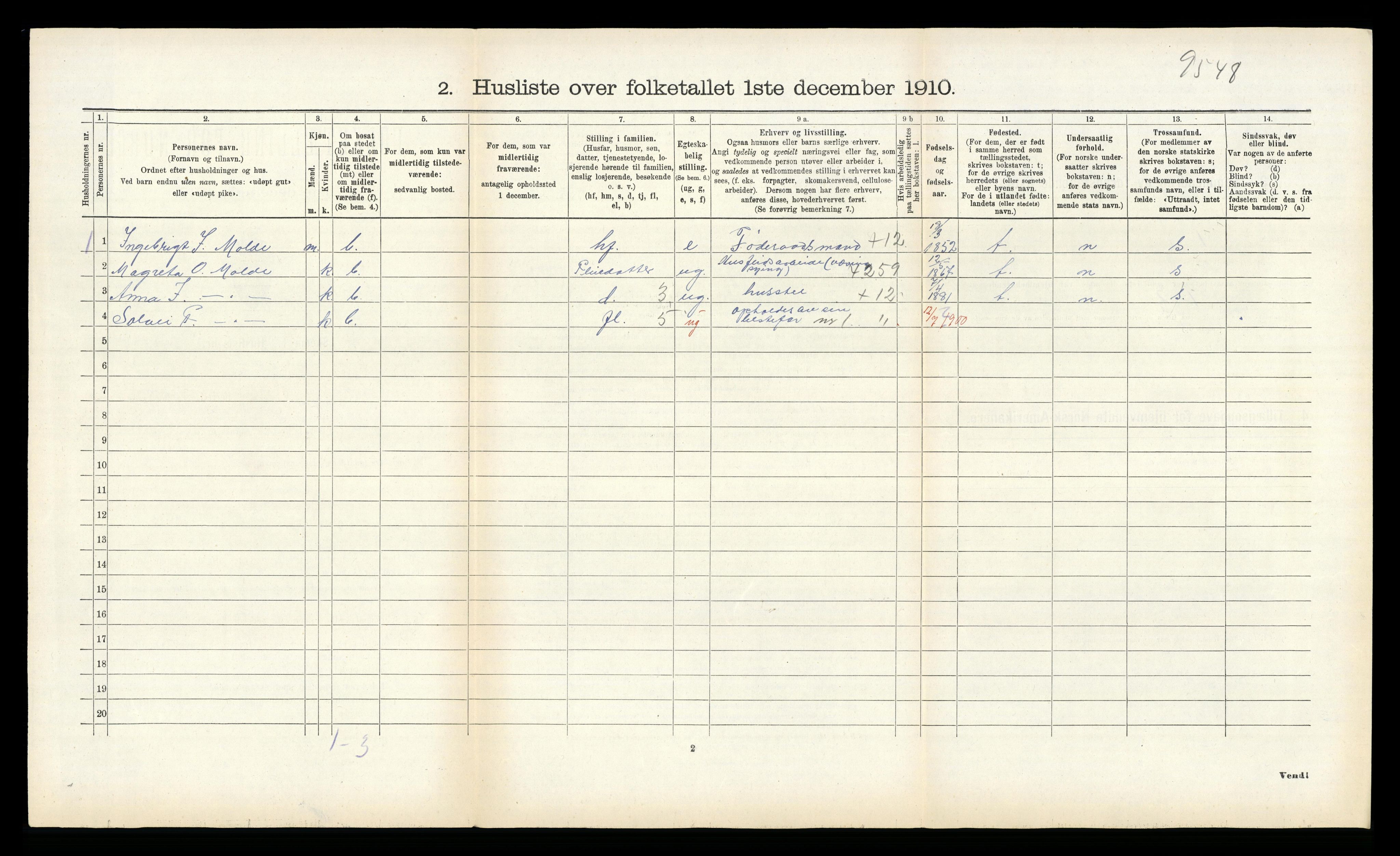 RA, Folketelling 1910 for 1422 Lærdal herred, 1910, s. 417