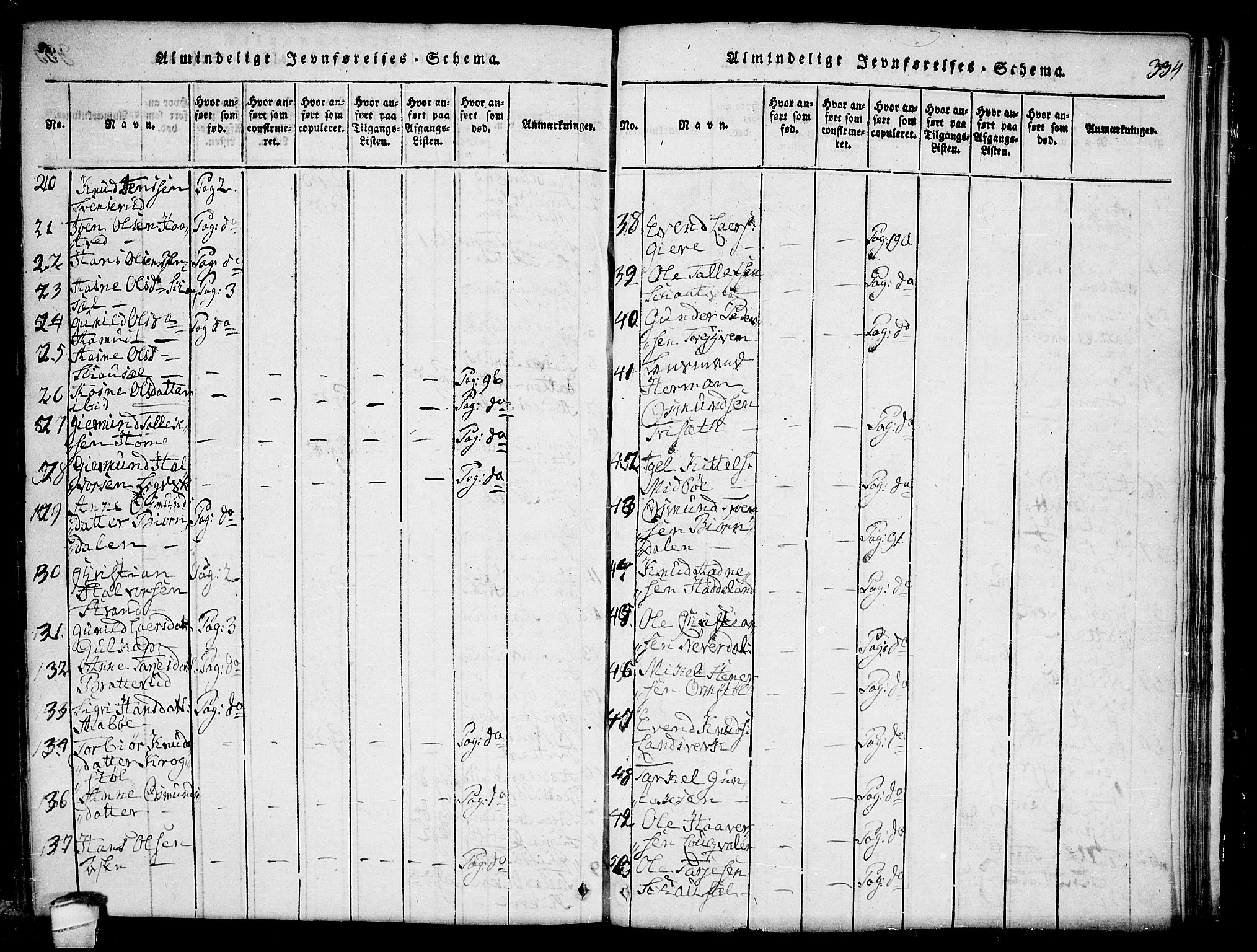 Lårdal kirkebøker, AV/SAKO-A-284/G/Ga/L0001: Klokkerbok nr. I 1, 1815-1861, s. 334