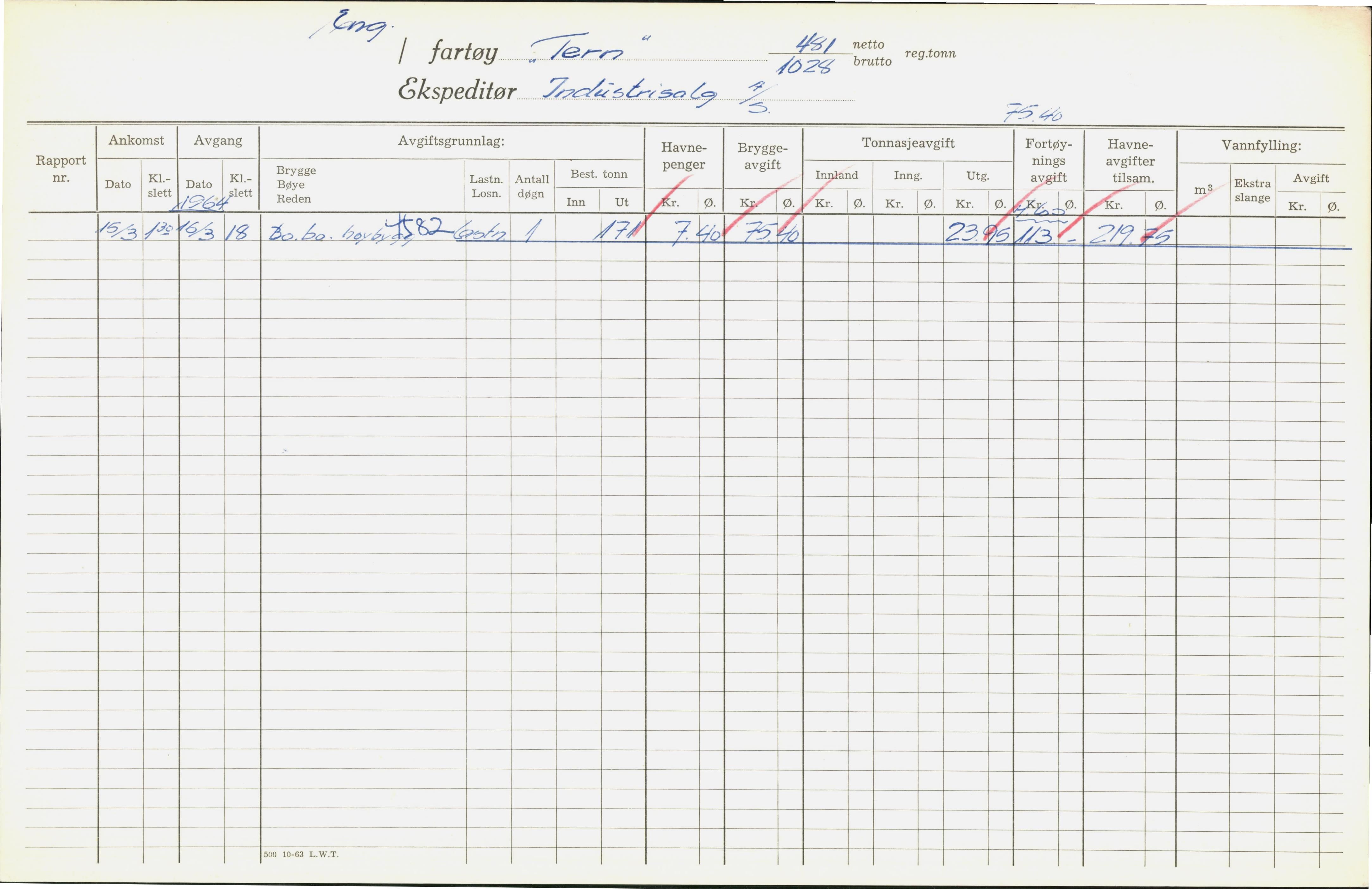 Bergen kommune. Havnekontor/havnefogd, BBA/A-0742/H/Ha/Hac/L0057: Skipsregister Tern-Toftøy, 1941-1975