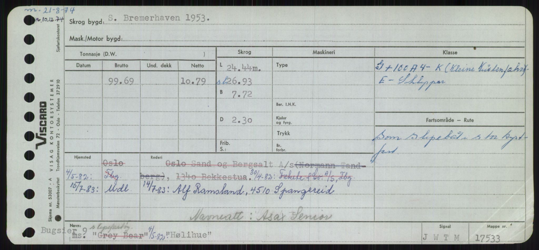 Sjøfartsdirektoratet med forløpere, Skipsmålingen, AV/RA-S-1627/H/Ha/L0003/0001: Fartøy, Hilm-Mar / Fartøy, Hilm-Kol, s. 191
