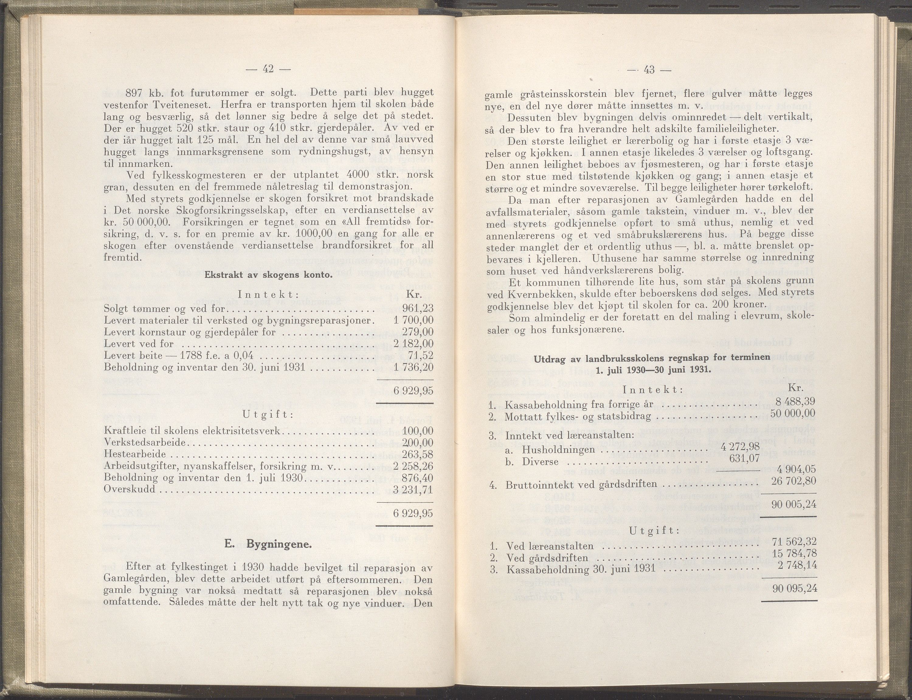 Rogaland fylkeskommune - Fylkesrådmannen , IKAR/A-900/A/Aa/Aaa/L0051: Møtebok , 1932, s. 42-43