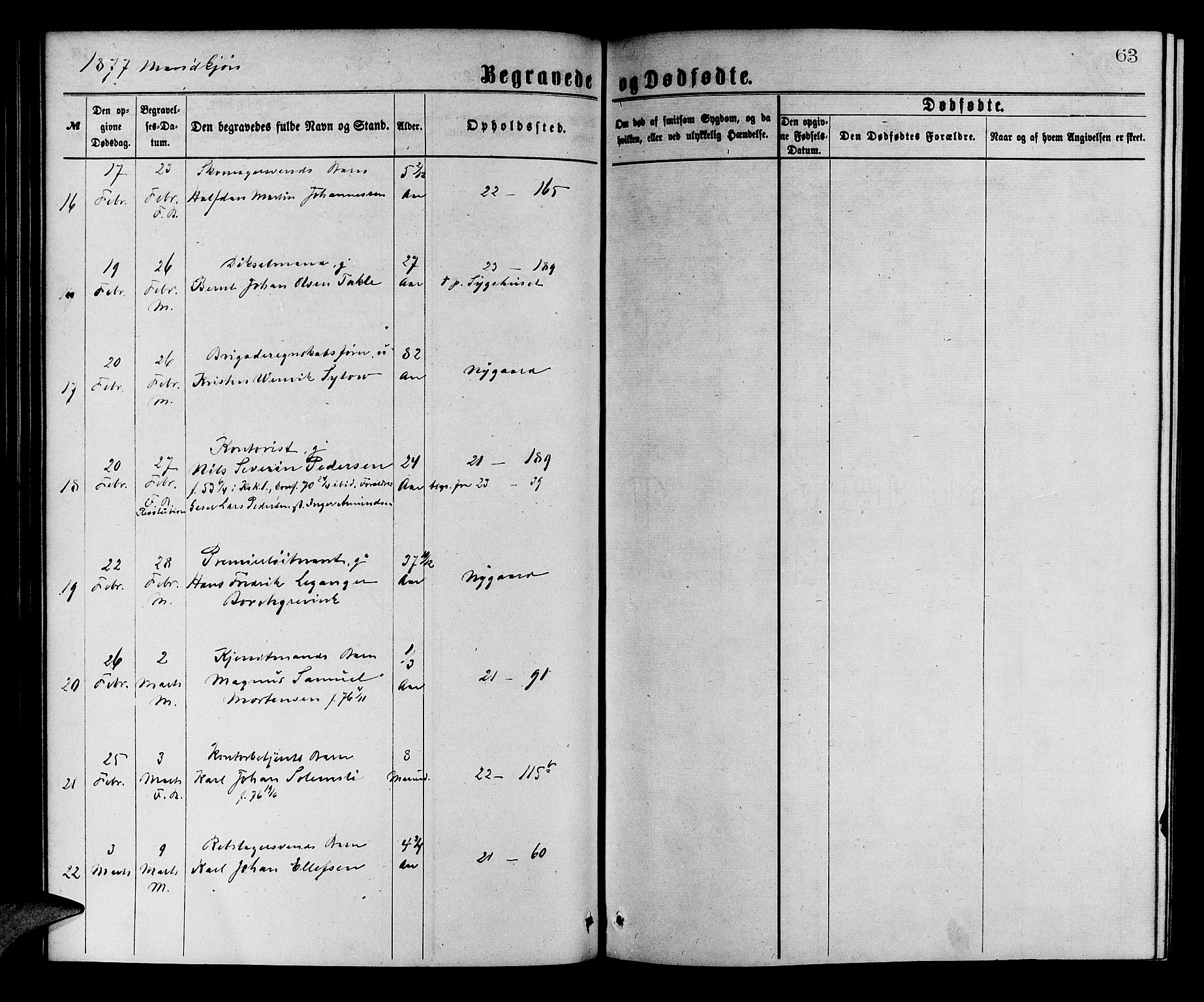 Korskirken sokneprestembete, AV/SAB-A-76101/H/Hab: Klokkerbok nr. E 3, 1871-1883, s. 63