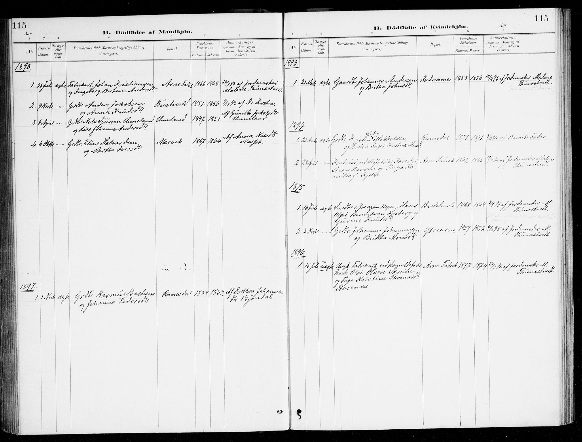 Haus sokneprestembete, SAB/A-75601/H/Haa/Haad/L0001: Ministerialbok nr. D 1, 1887-1898, s. 115