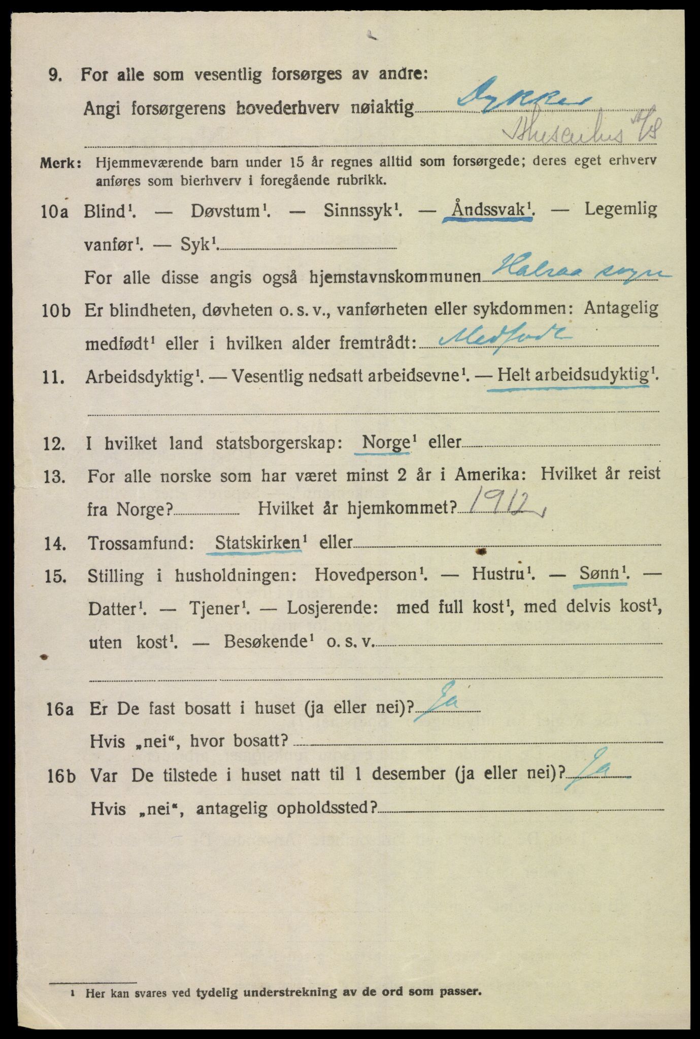 SAK, Folketelling 1920 for 1019 Halse og Harkmark herred, 1920, s. 2418