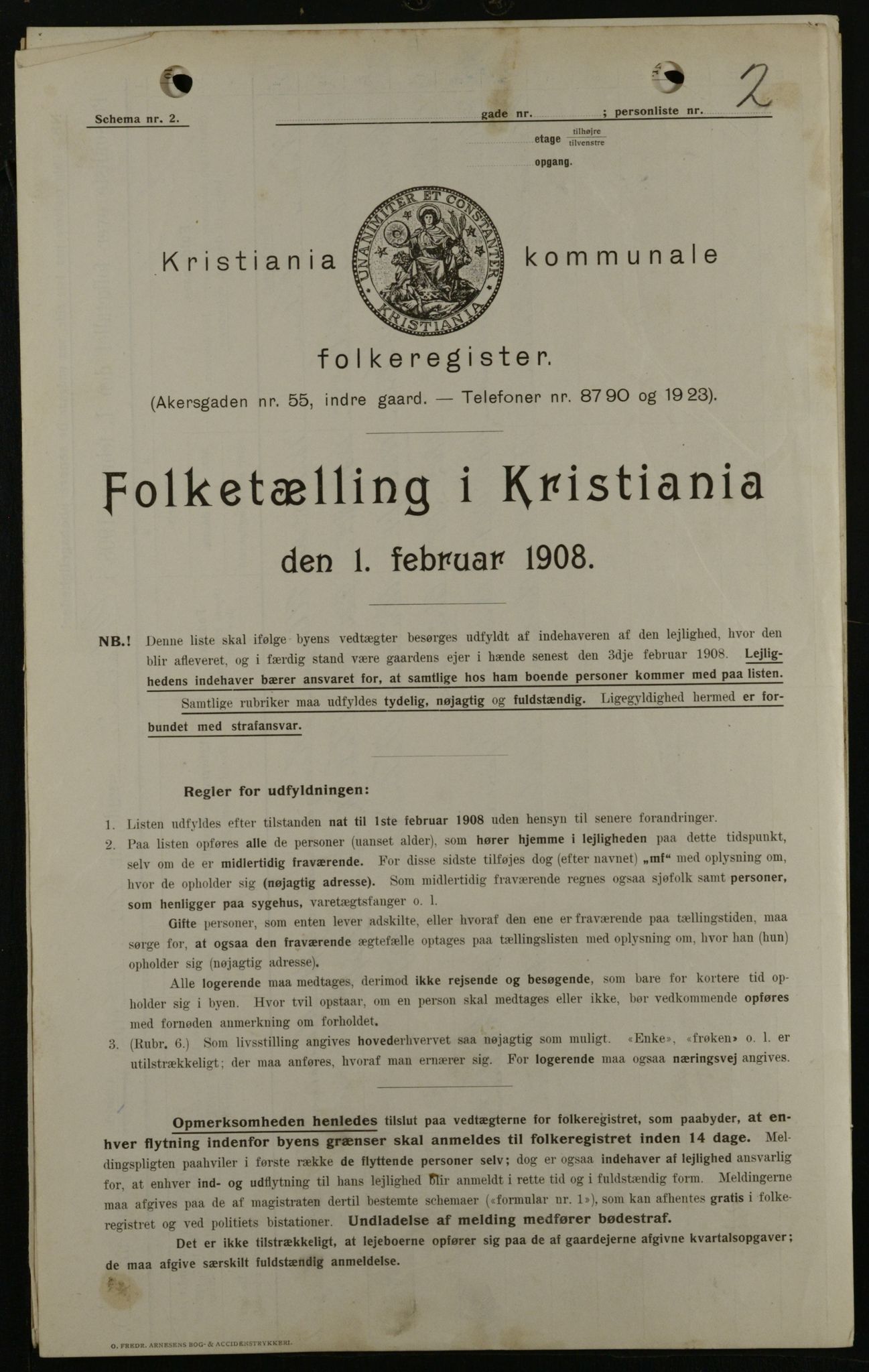 OBA, Kommunal folketelling 1.2.1908 for Kristiania kjøpstad, 1908, s. 53820