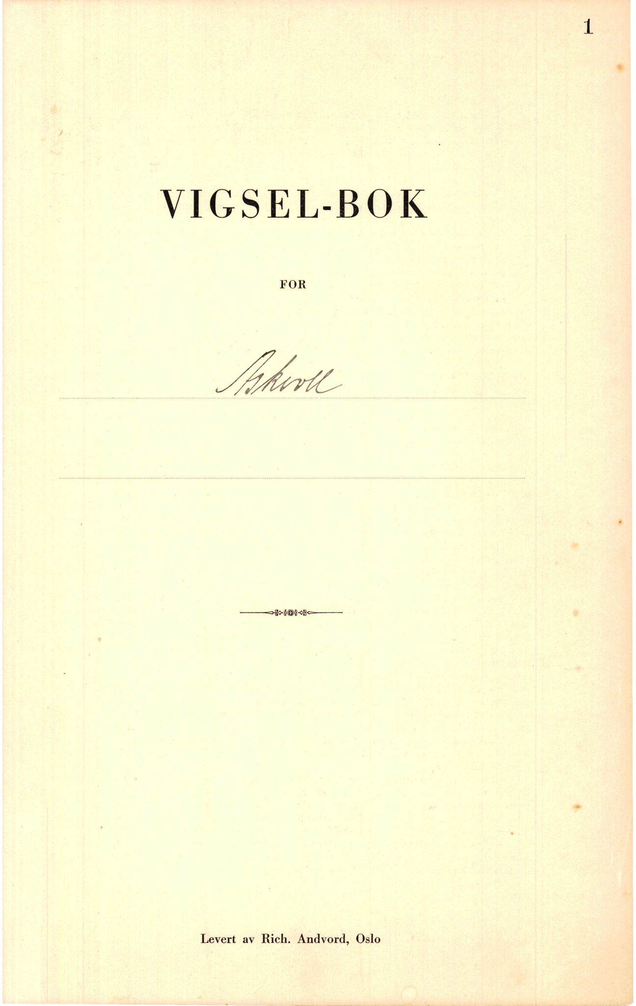 Sunnfjord tingrett, AV/SAB-A-3201/1/M/Mc/Mca/L0001: Vigselsbok, 1942-1945, s. 1a