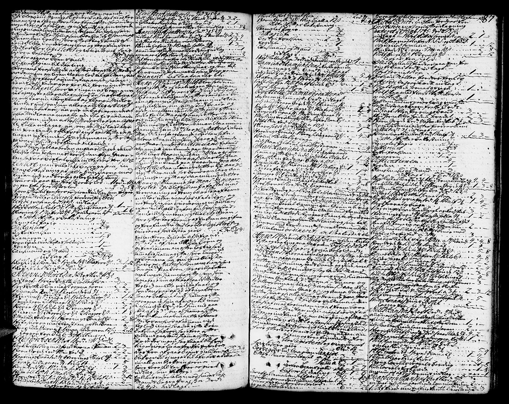Sunnhordland sorenskrivar, SAB/A-2401/1/H/Ha/Haa/L0006: Skifteprotokollar. Register på lesesal. Fol. 1061- ut, 1743-1749, s. 86b-87a