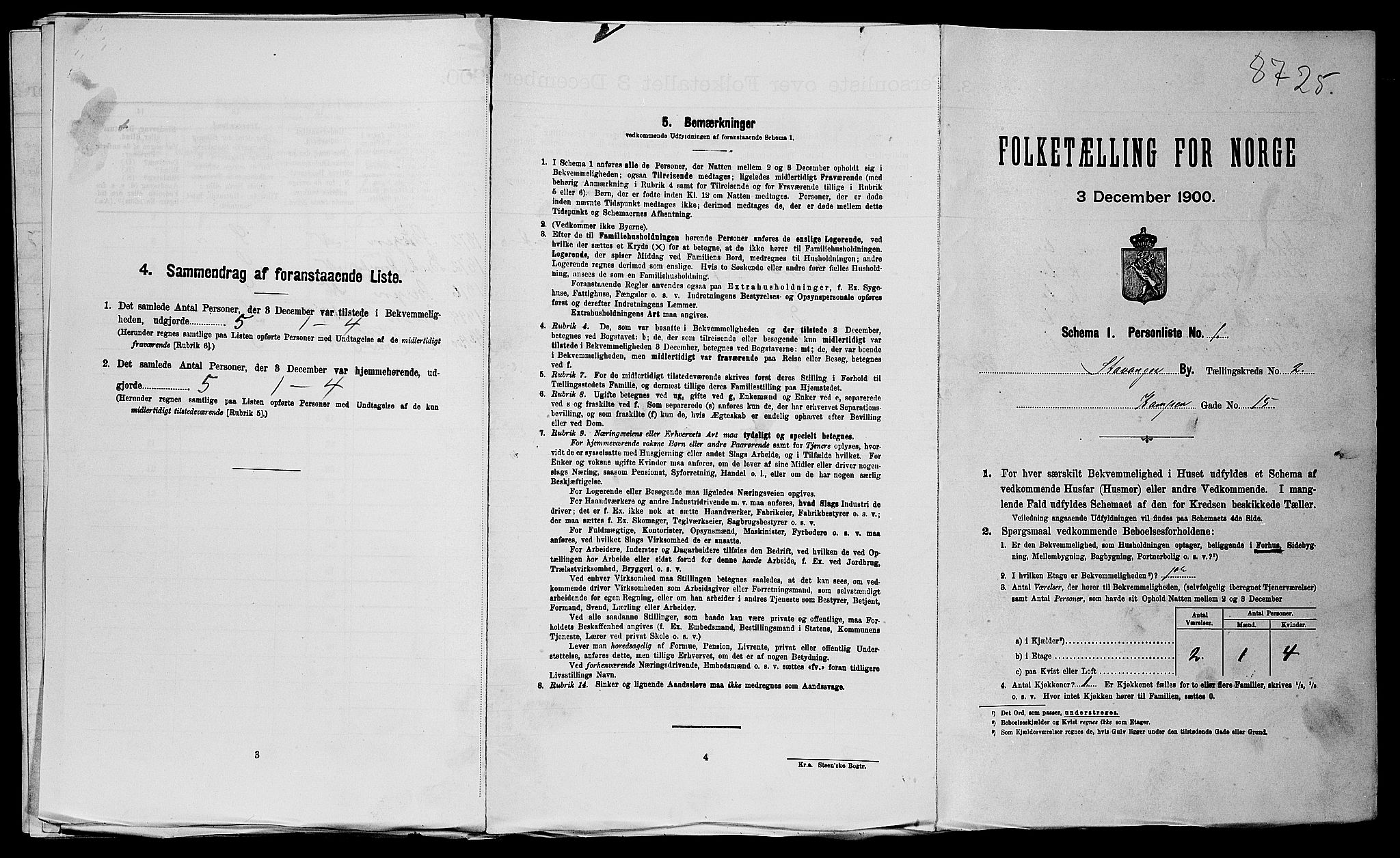 SAST, Folketelling 1900 for 1103 Stavanger kjøpstad, 1900, s. 881