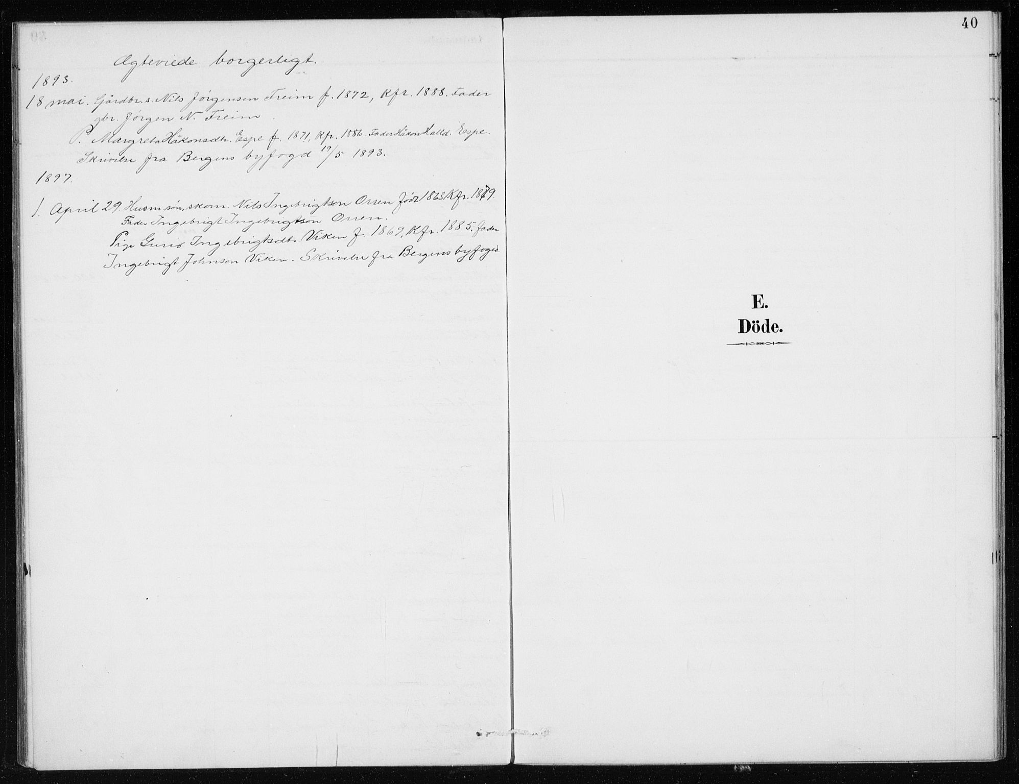 Odda Sokneprestembete, AV/SAB-A-77201/H/Haa: Ministerialbok nr. D 1, 1887-1914, s. 40
