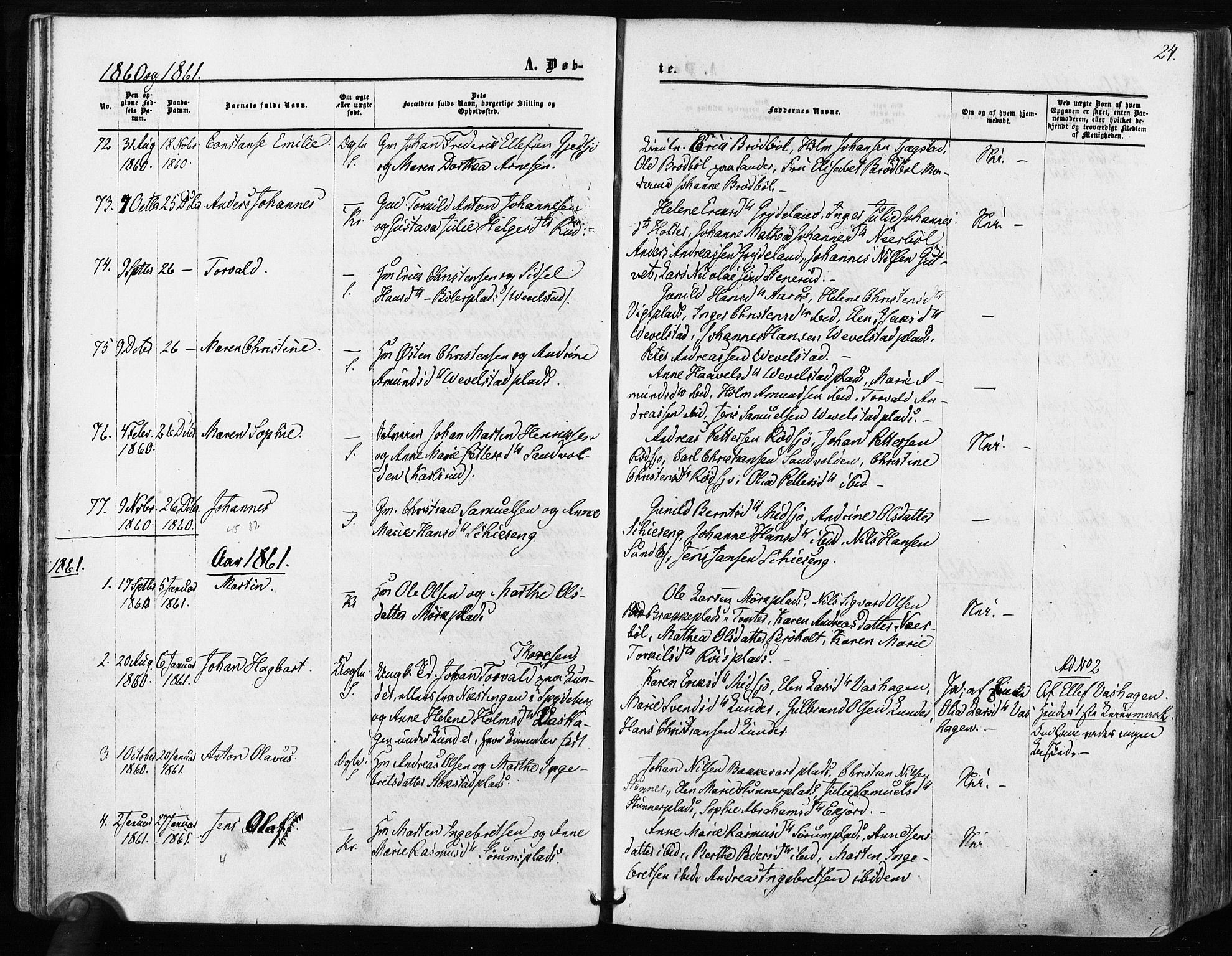 Kråkstad prestekontor Kirkebøker, AV/SAO-A-10125a/F/Fa/L0007: Ministerialbok nr. I 7, 1858-1870, s. 24
