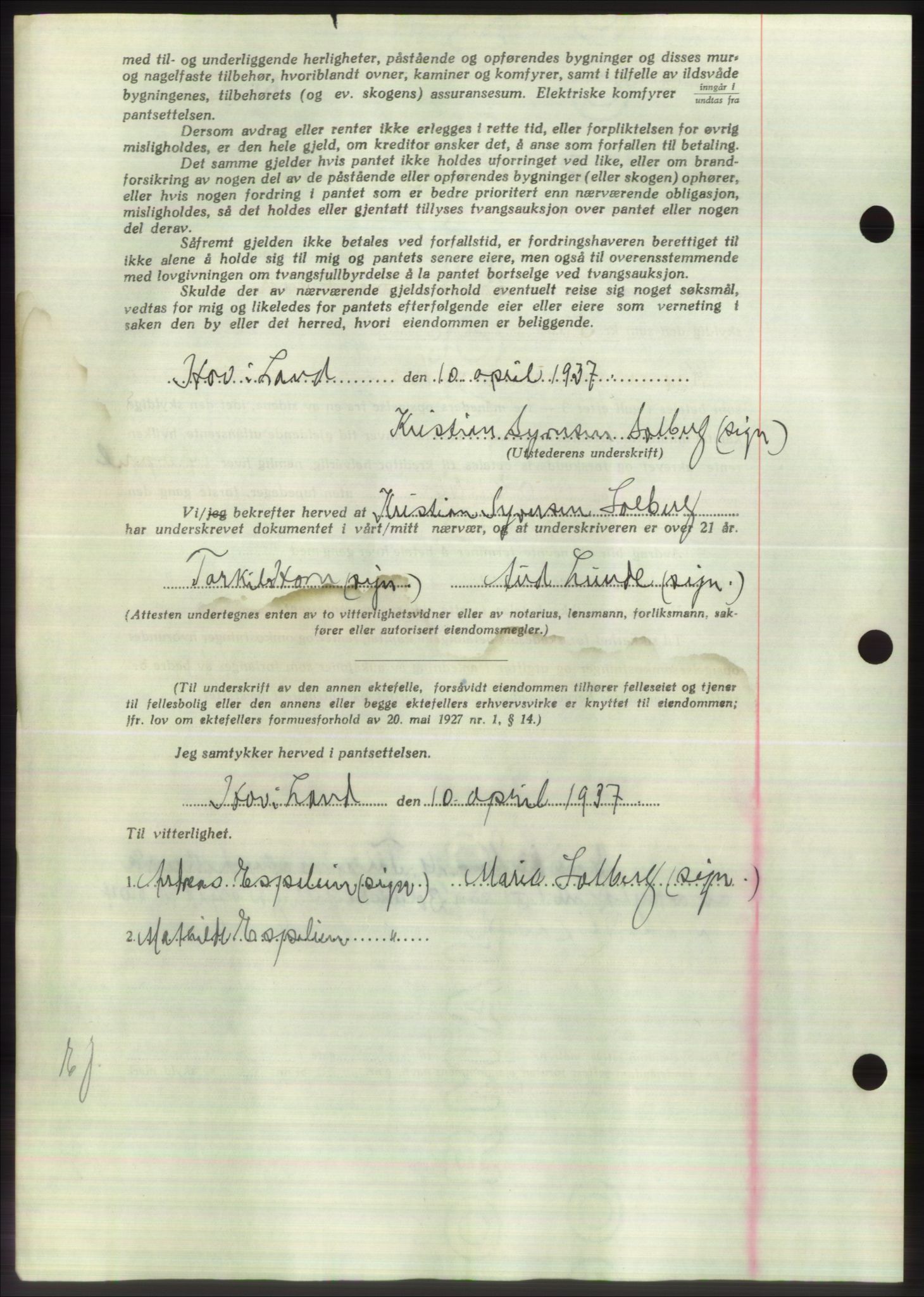 Hadeland og Land tingrett, AV/SAH-TING-010/H/Hb/Hbc/L0002: Pantebok nr. B2, 1936-1937, Dagboknr: 879/1937