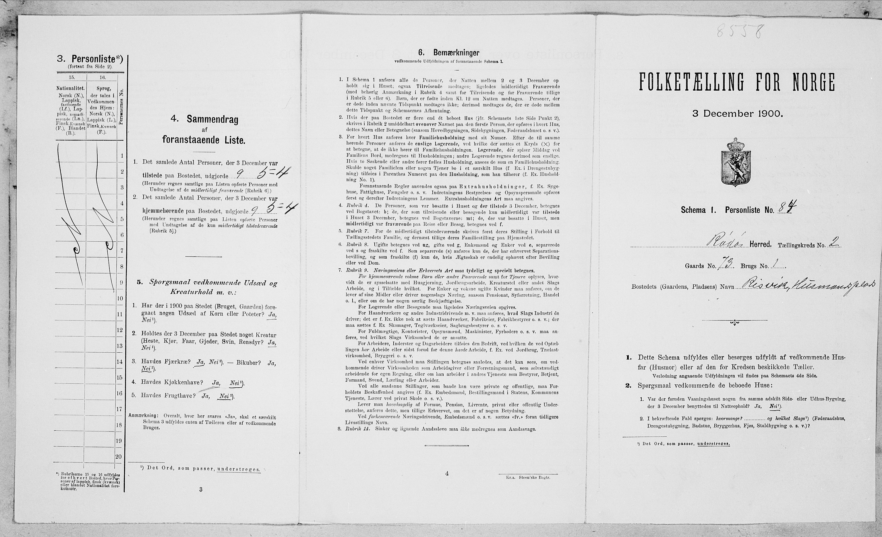SAT, Folketelling 1900 for 1836 Rødøy herred, 1900, s. 280