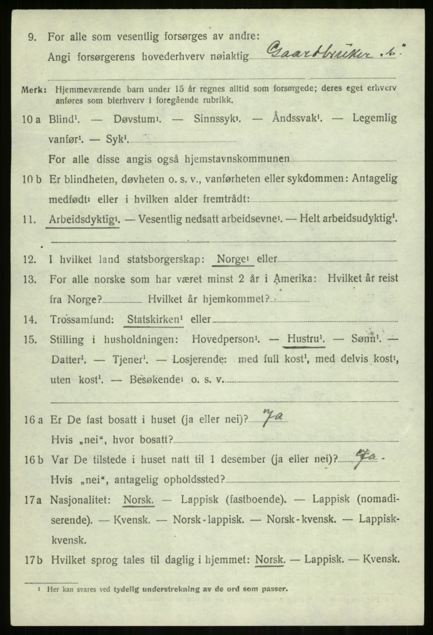 SATØ, Folketelling 1920 for 1926 Dyrøy herred, 1920, s. 1498