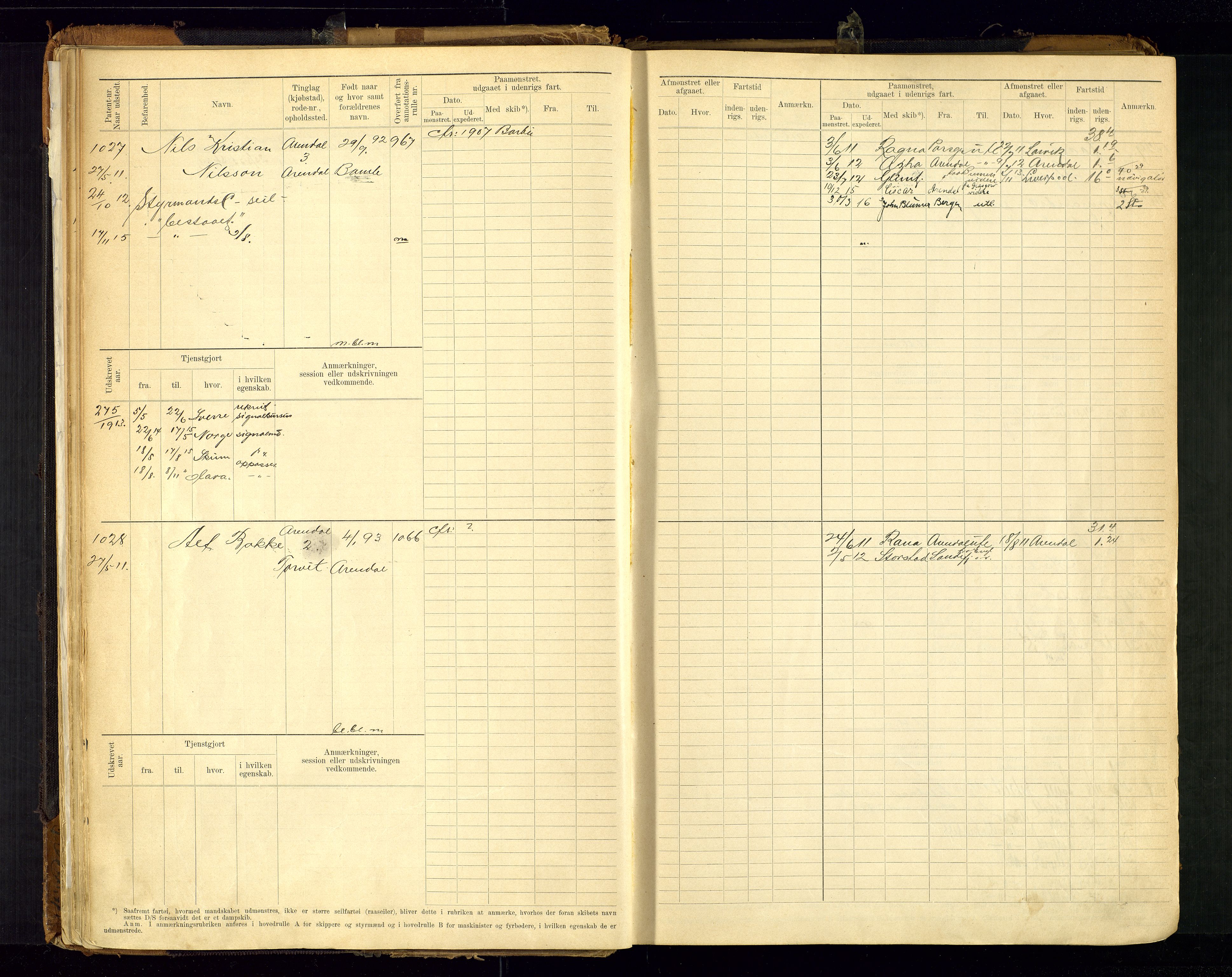 Arendal mønstringskrets, AV/SAK-2031-0012/F/Fb/L0021: Hovedrulle A nr 969-1465, S-19, 1910-1914, s. 34