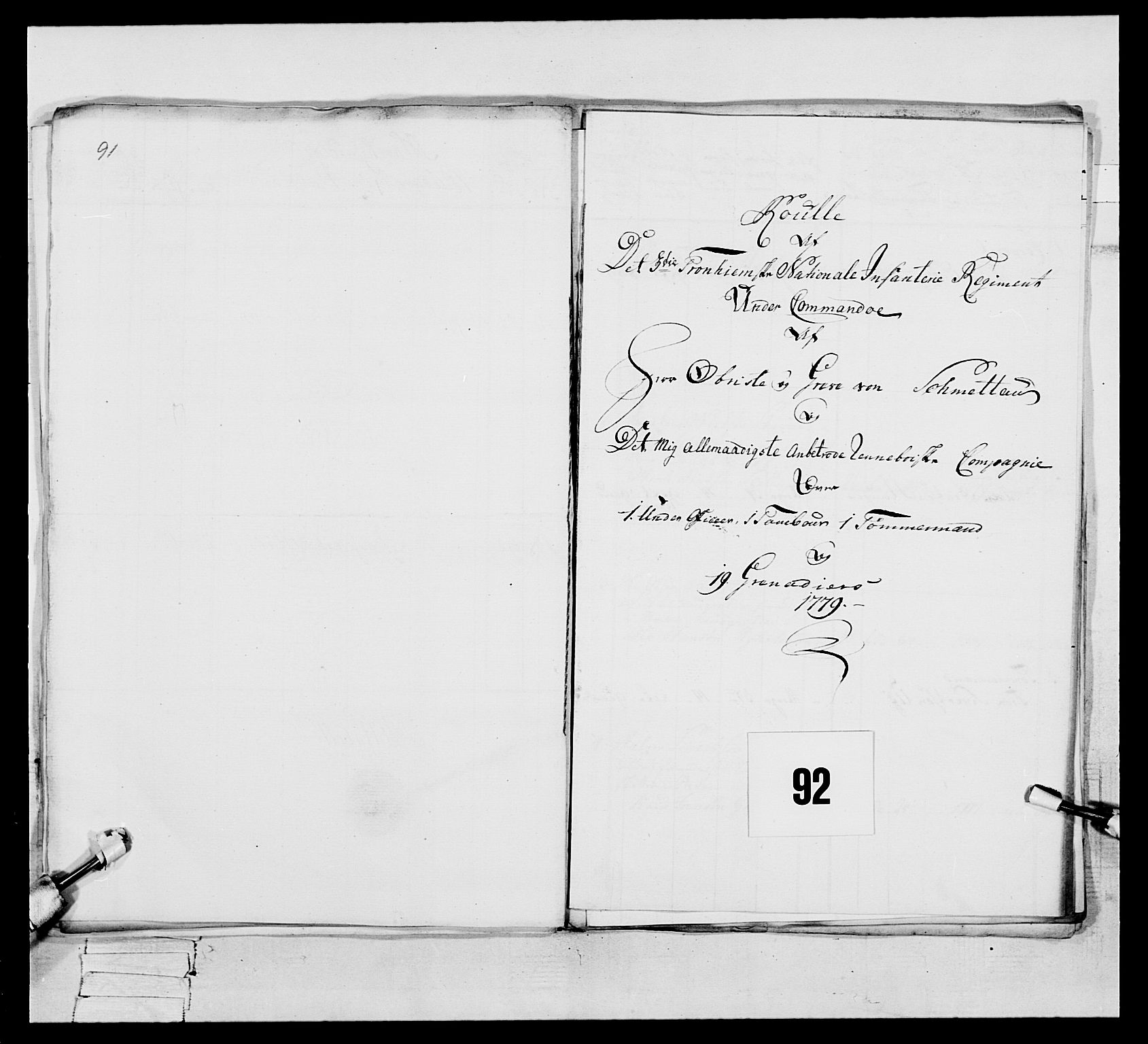 Generalitets- og kommissariatskollegiet, Det kongelige norske kommissariatskollegium, AV/RA-EA-5420/E/Eh/L0086: 3. Trondheimske nasjonale infanteriregiment, 1776-1779, s. 359