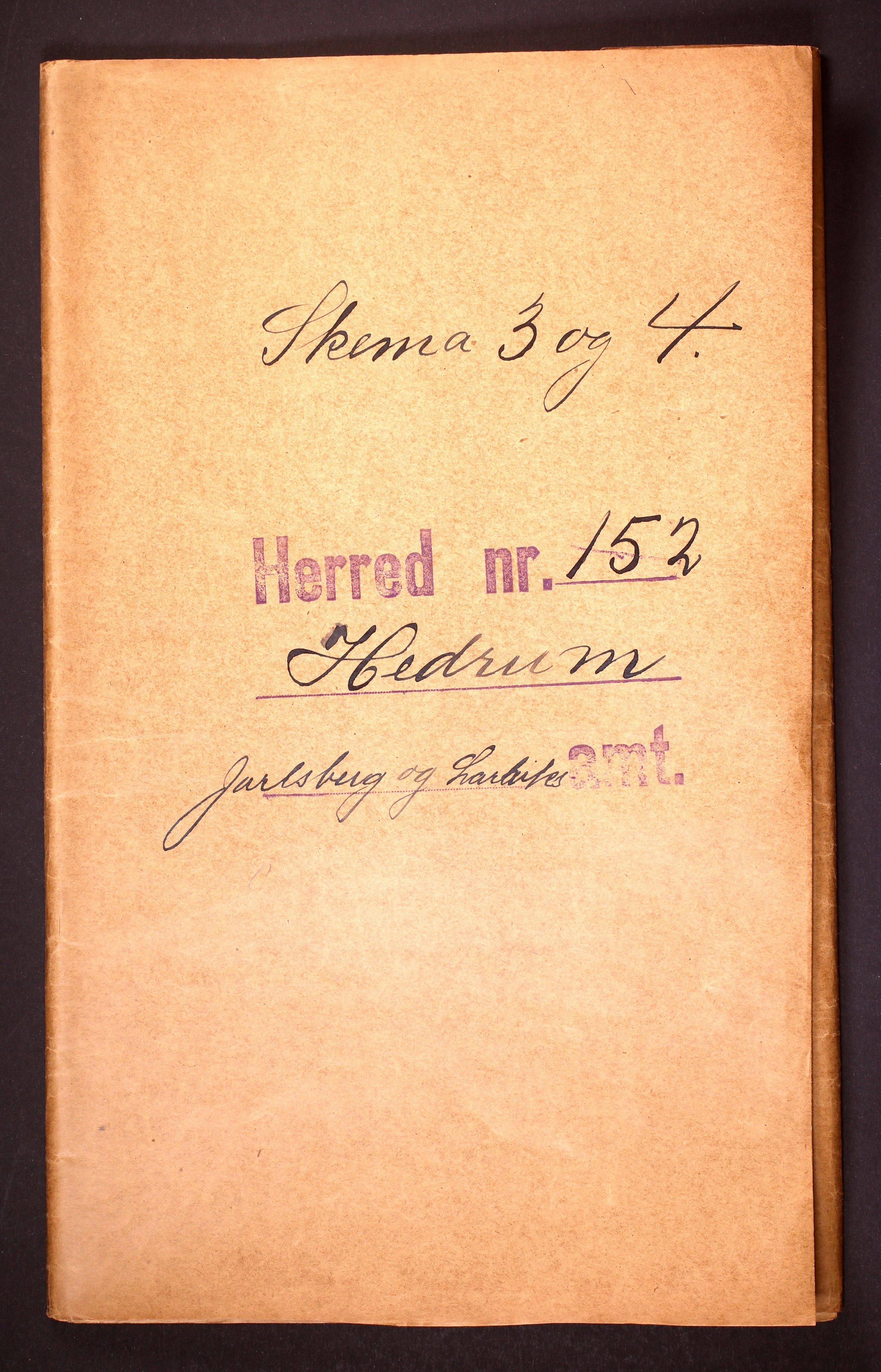 RA, Folketelling 1910 for 0727 Hedrum herred, 1910, s. 1