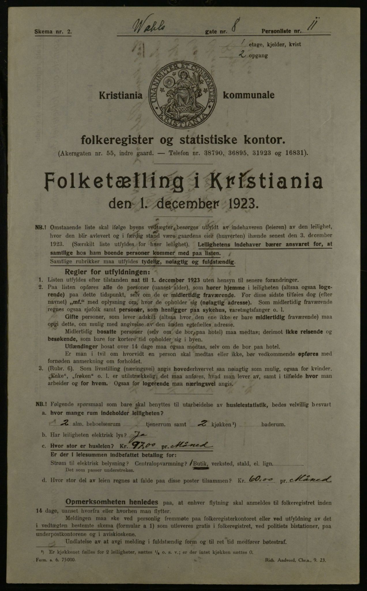 OBA, Kommunal folketelling 1.12.1923 for Kristiania, 1923, s. 134340