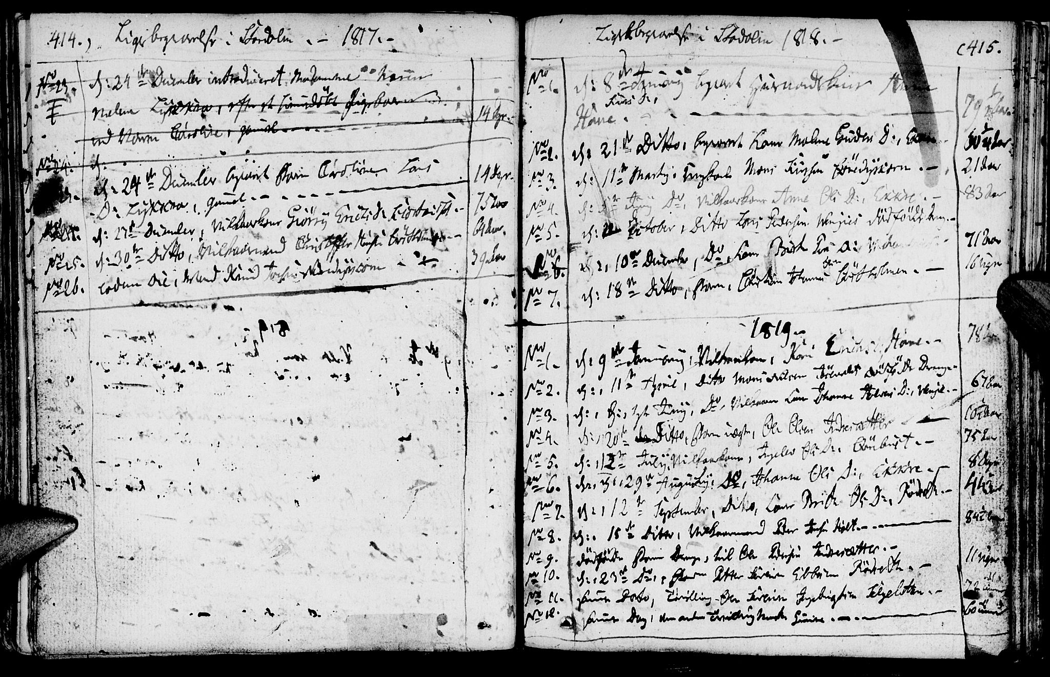 Ministerialprotokoller, klokkerbøker og fødselsregistre - Møre og Romsdal, AV/SAT-A-1454/520/L0272: Ministerialbok nr. 520A02, 1802-1827, s. 414-415