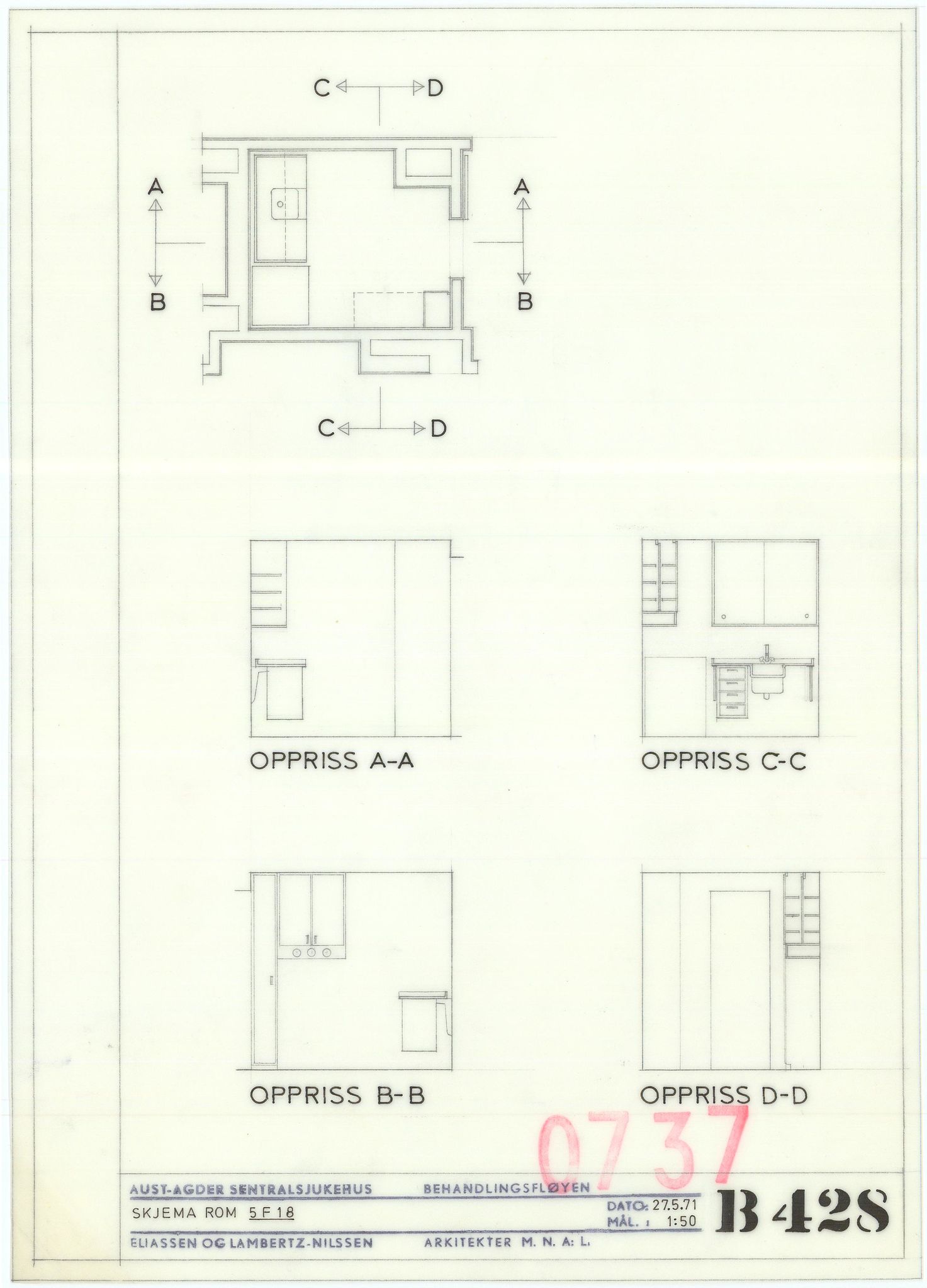 Eliassen og Lambertz-Nilssen Arkitekter, AAKS/PA-2983/T/T02/L0007: Tegningskogger 0737, 1967-1972, s. 39