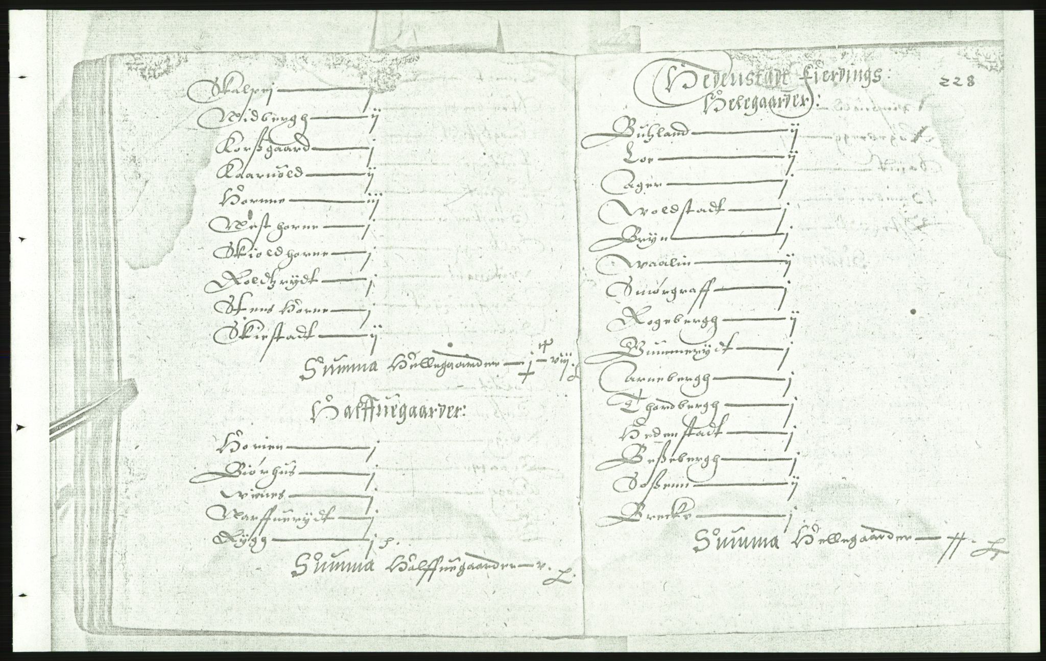 Manuskriptsamlingen, AV/RA-EA-3667/F/L0175c: Kopi av Universitetsbiblioteket, manuskript kvarto nr. 503, Manntall på fulle og halve og ødegårder uti Oslo og Hamar stift anno 1602, III Øvre Telemark, Bragernes, Øvre Romerike, 1602, s. 227b-228a