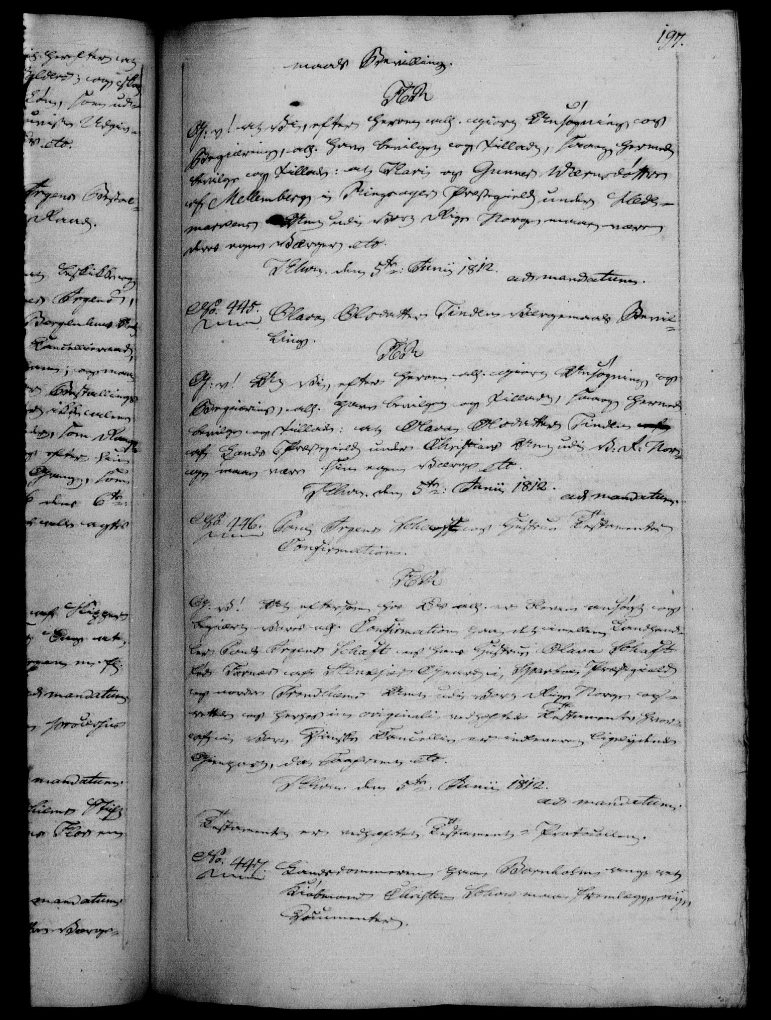 Danske Kanselli 1800-1814, AV/RA-EA-3024/H/Hf/Hfb/Hfba/L0005: Registranter, 1811-1814, s. 197a