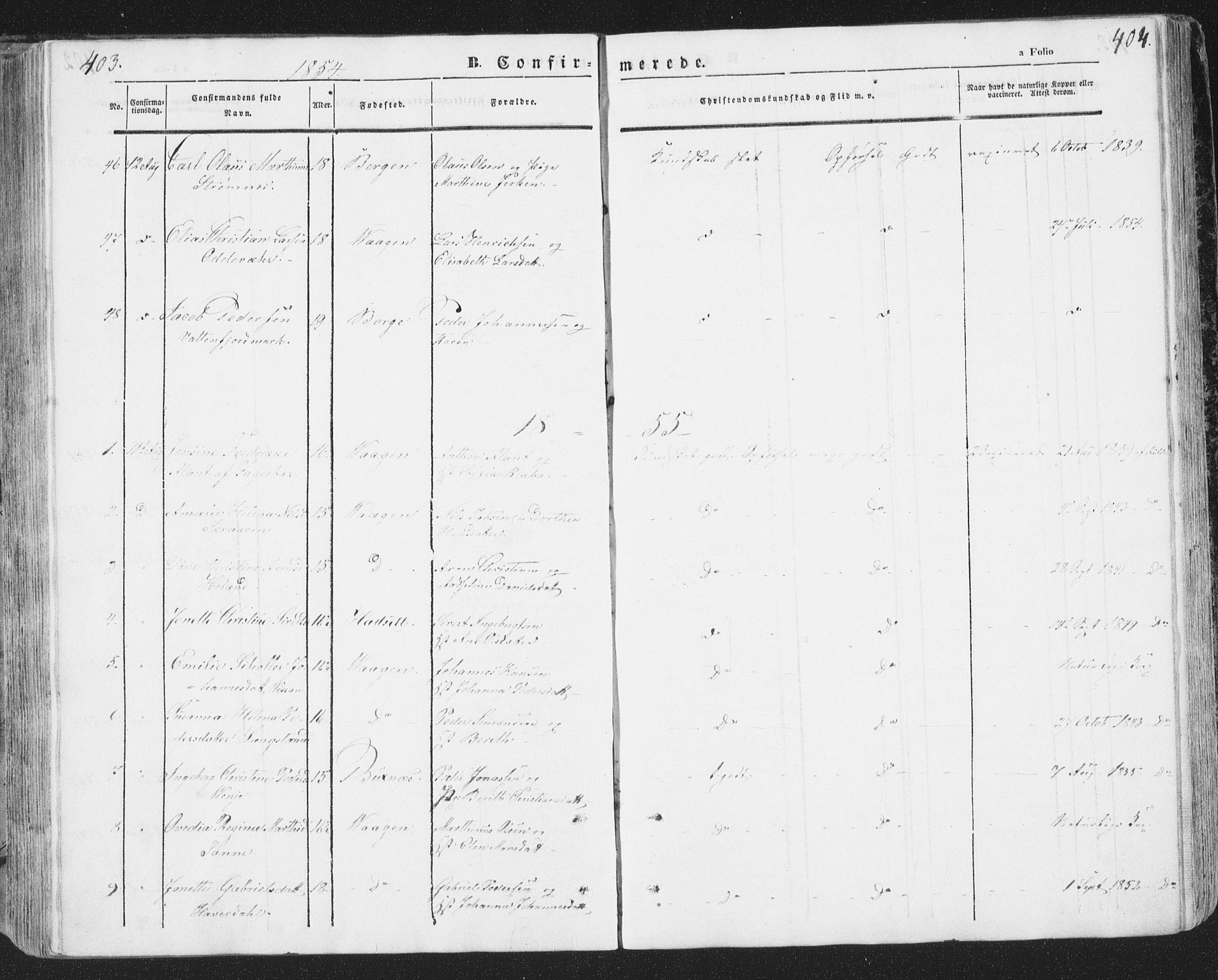 Ministerialprotokoller, klokkerbøker og fødselsregistre - Nordland, SAT/A-1459/874/L1072: Klokkerbok nr. 874C01, 1843-1859, s. 403-404