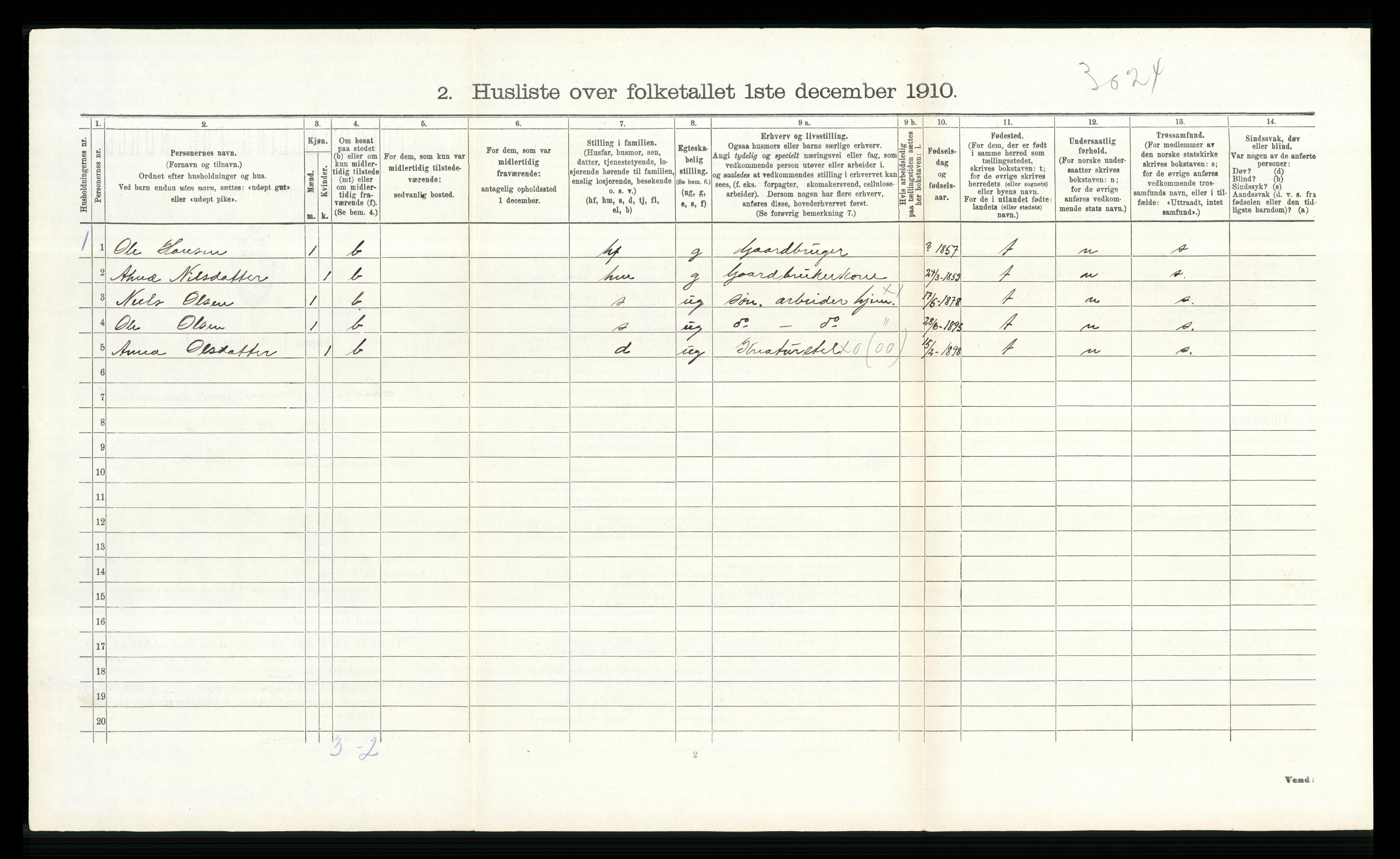 RA, Folketelling 1910 for 0519 Sør-Fron herred, 1910, s. 747